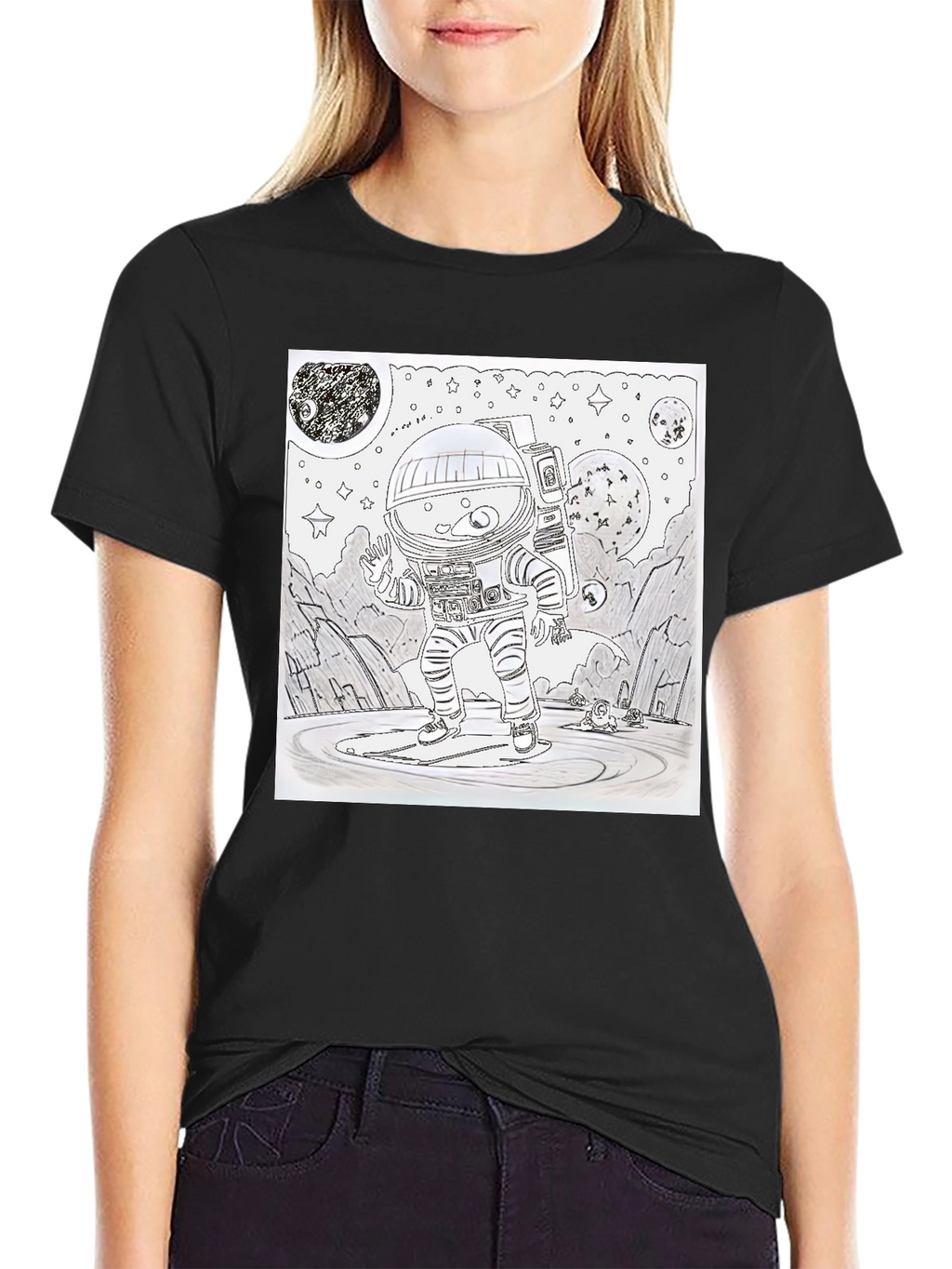 Astronaut Graphic T-Shirt - Space Explorer Design