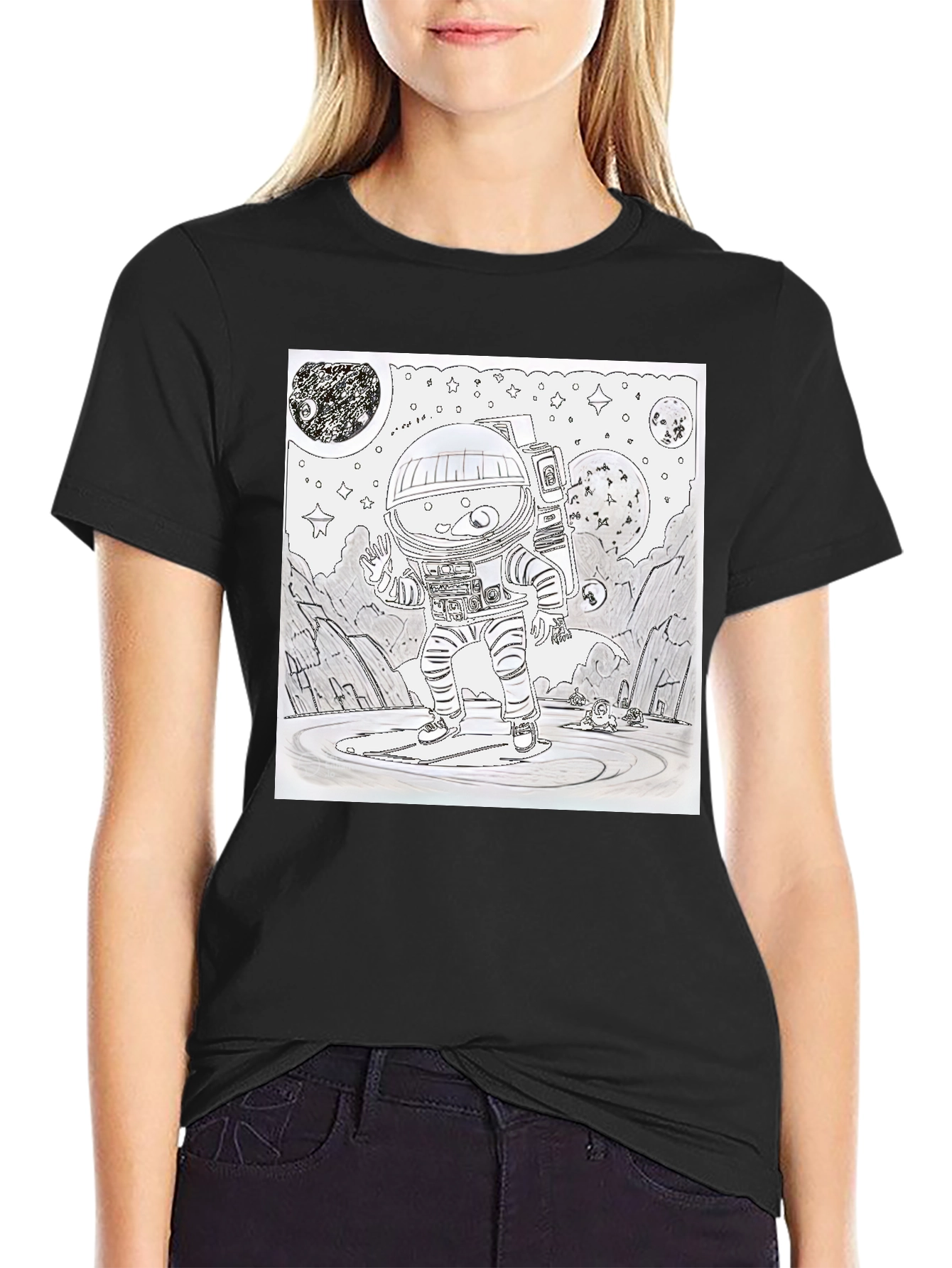 Astronaut Graphic T-Shirt - Space Explorer Design