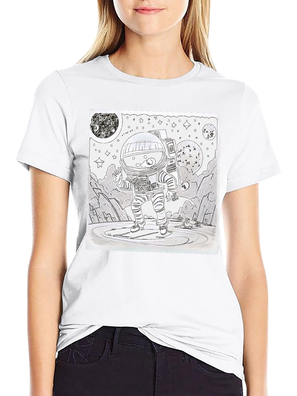 Astronaut Graphic T-Shirt - Space Explorer Design
