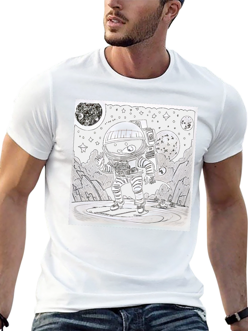 Astronaut Graphic T-Shirt - Space Explorer Design