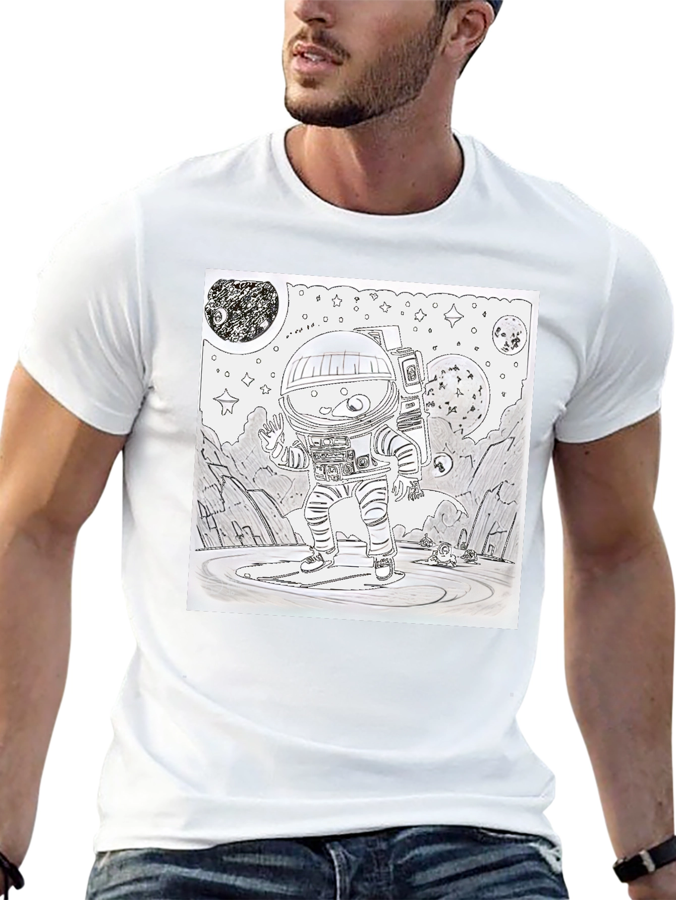 Astronaut Graphic T-Shirt - Space Explorer Design
