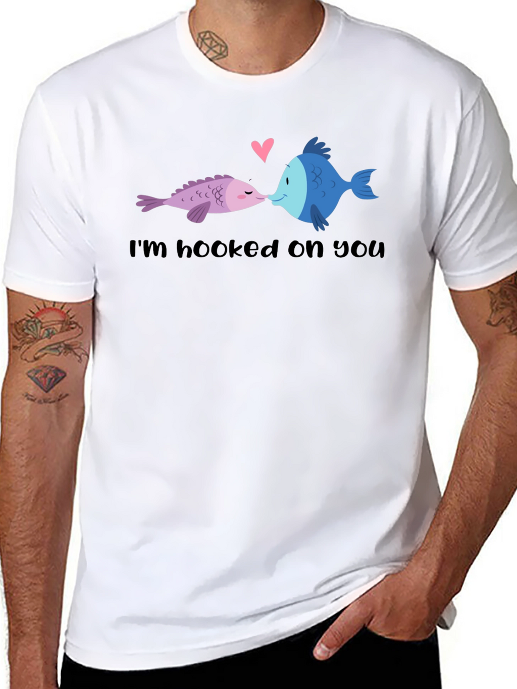 Hooked on You Fish Graphic T-Shirt
