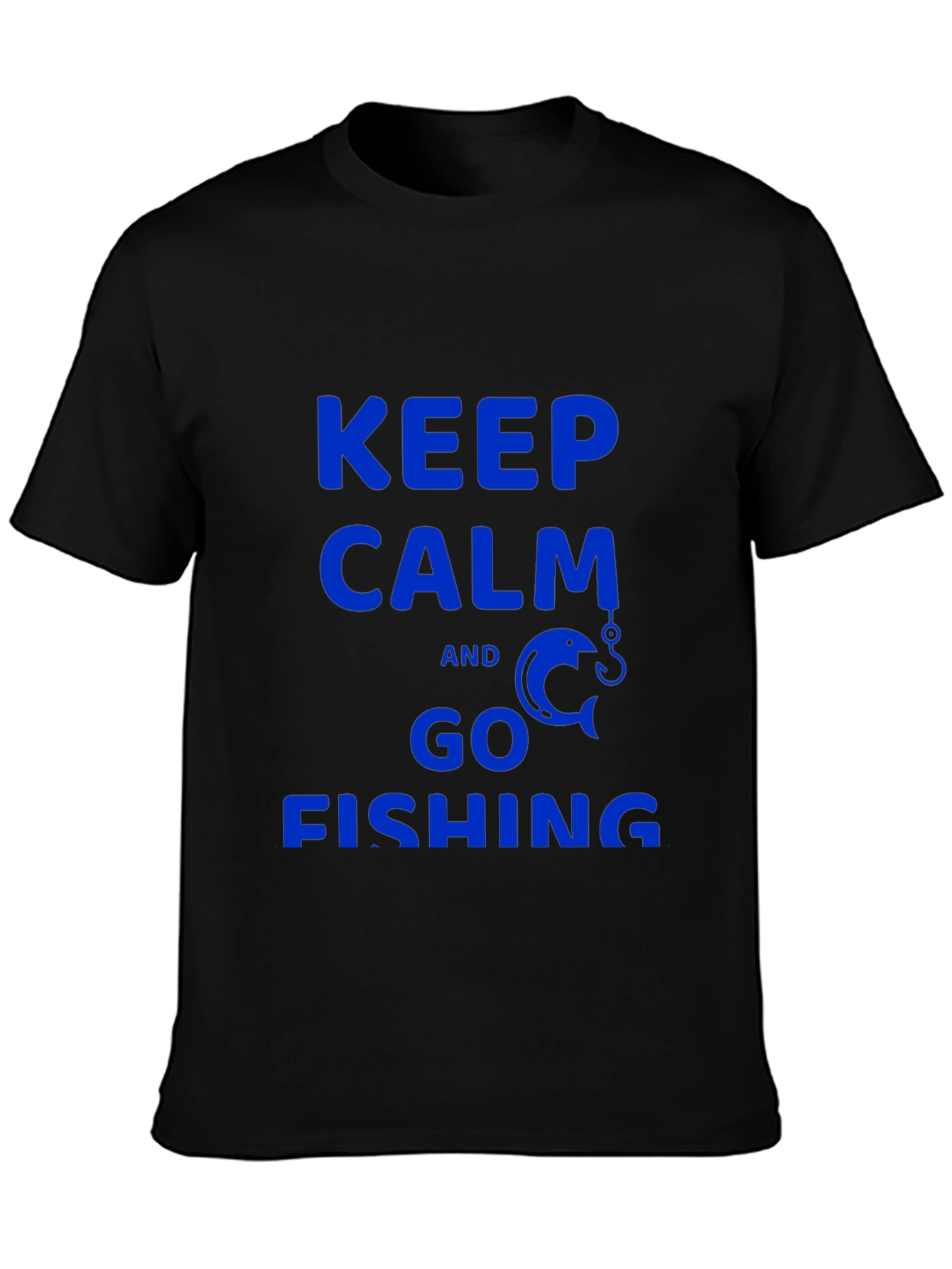 Keep Calm and Go Fishing Black T-Shirt