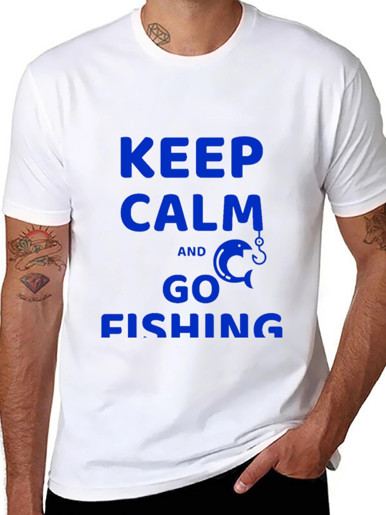 Keep Calm and Go Fishing Black T-Shirt