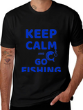 Keep Calm and Go Fishing Black T-Shirt