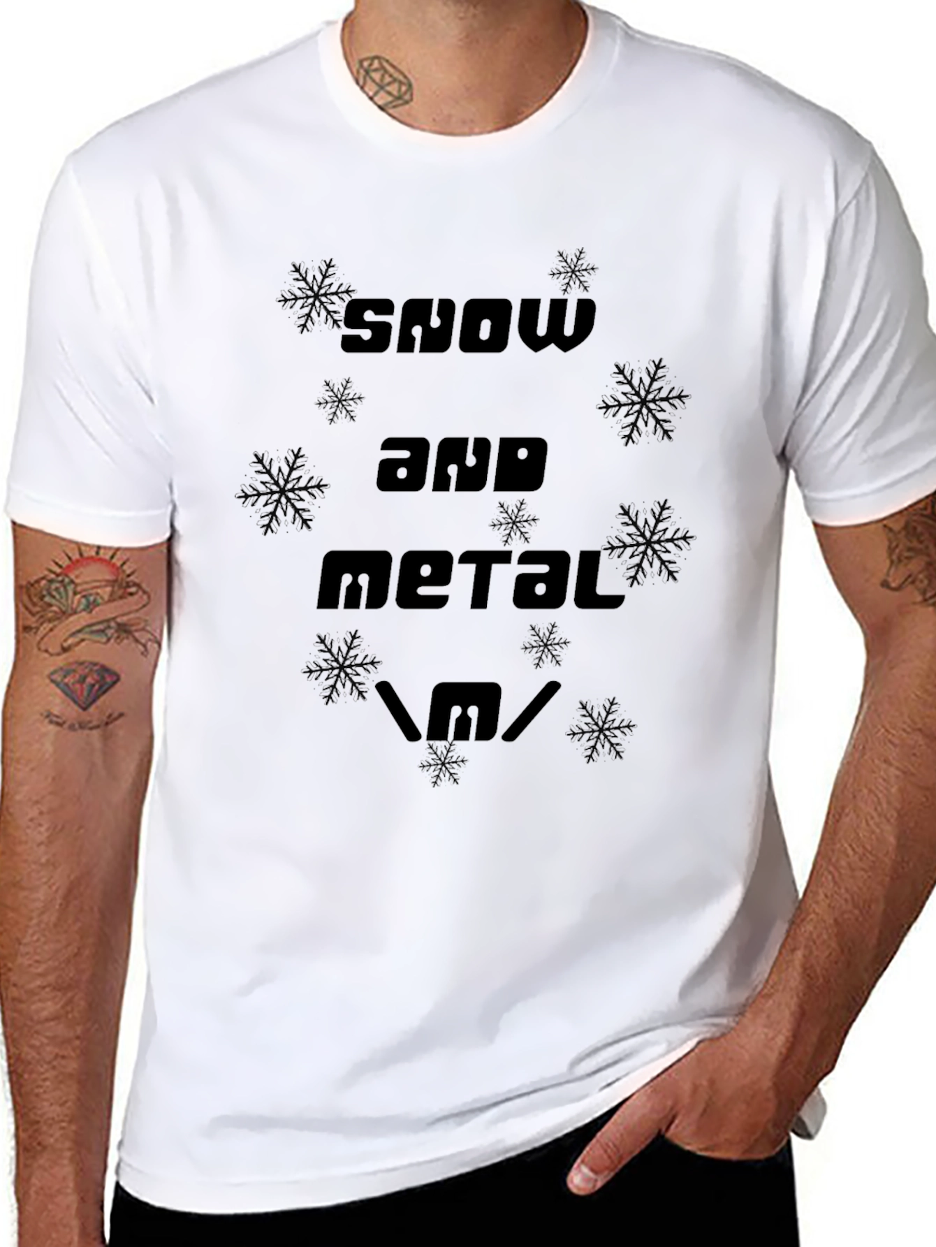 Snow and Metal T-Shirt - Heavy Metal Winter Apparel