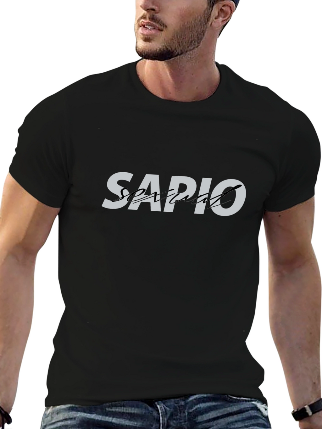 Sapio Spartan Black Graphic T-Shirt - Trendy Casual Wear