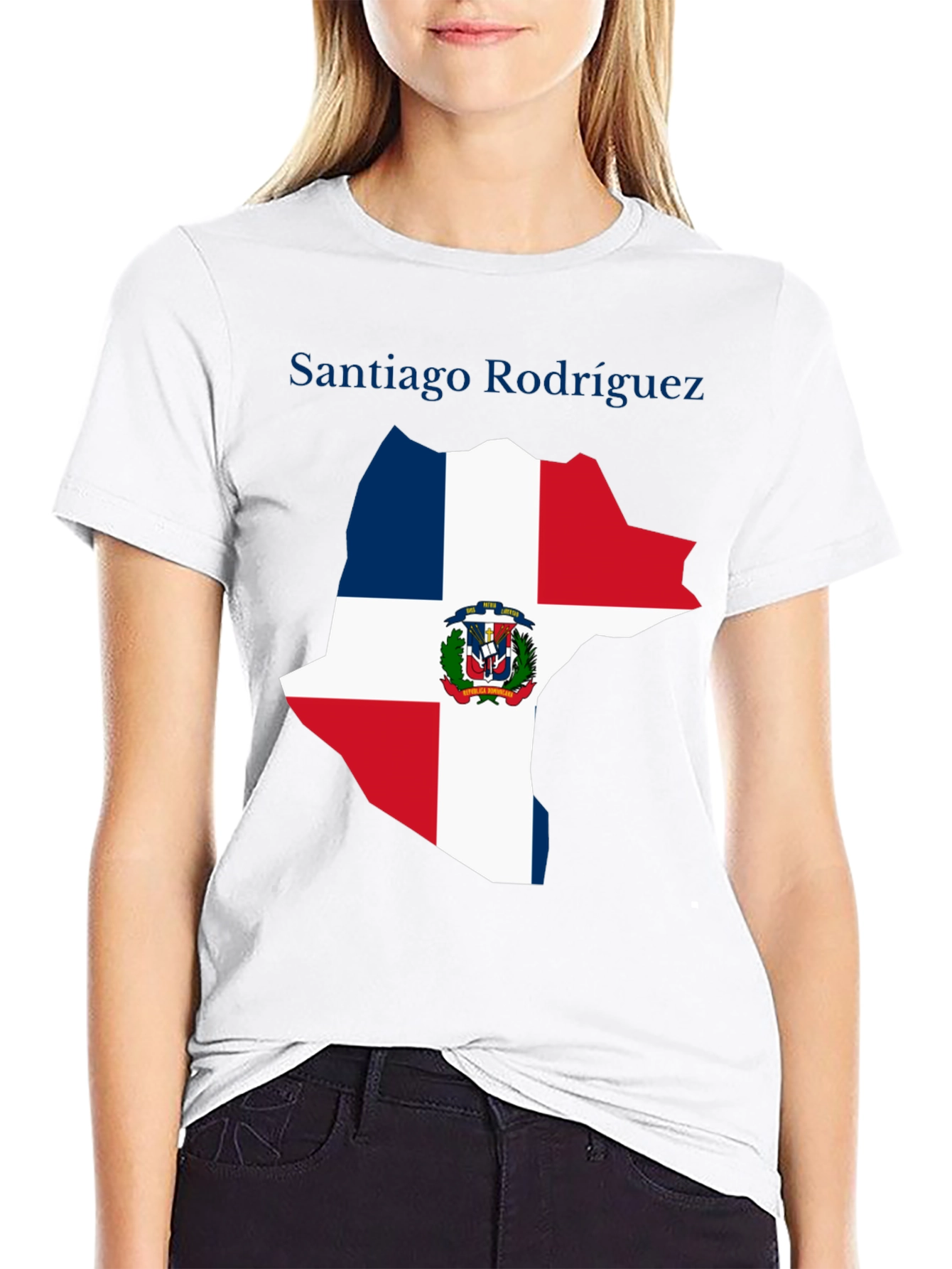 Dominican Republic Flag Map T-Shirt
