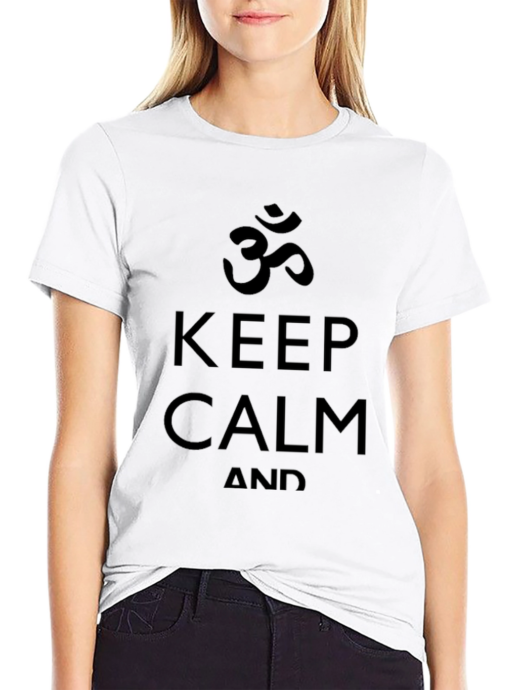 Keep Calm Om Yoga Black T-Shirt