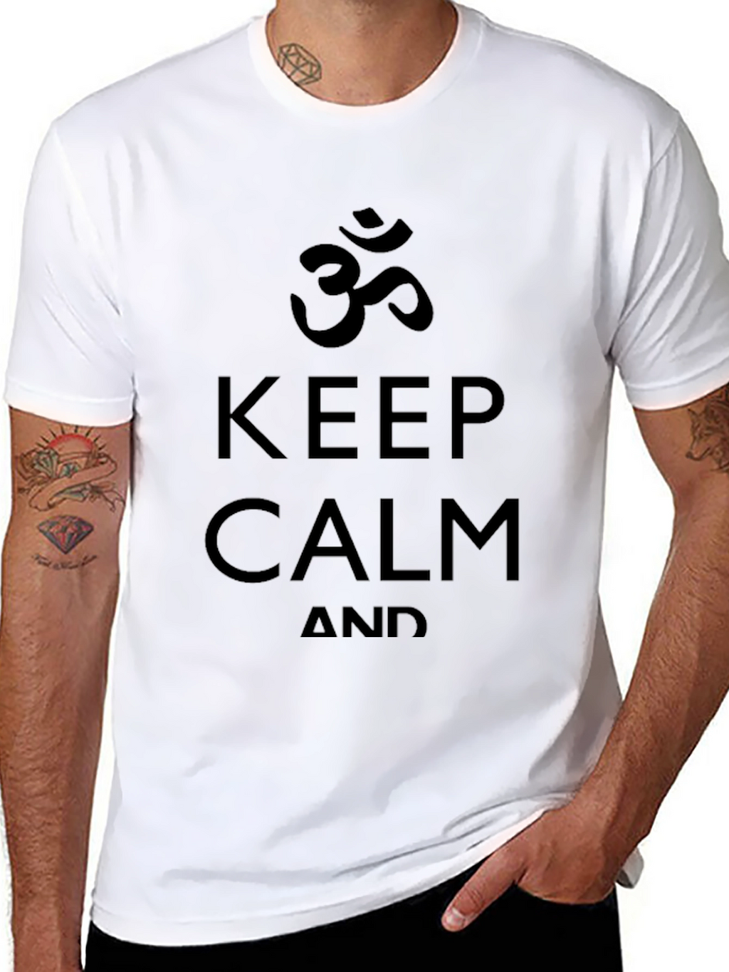 Keep Calm Om Yoga Black T-Shirt