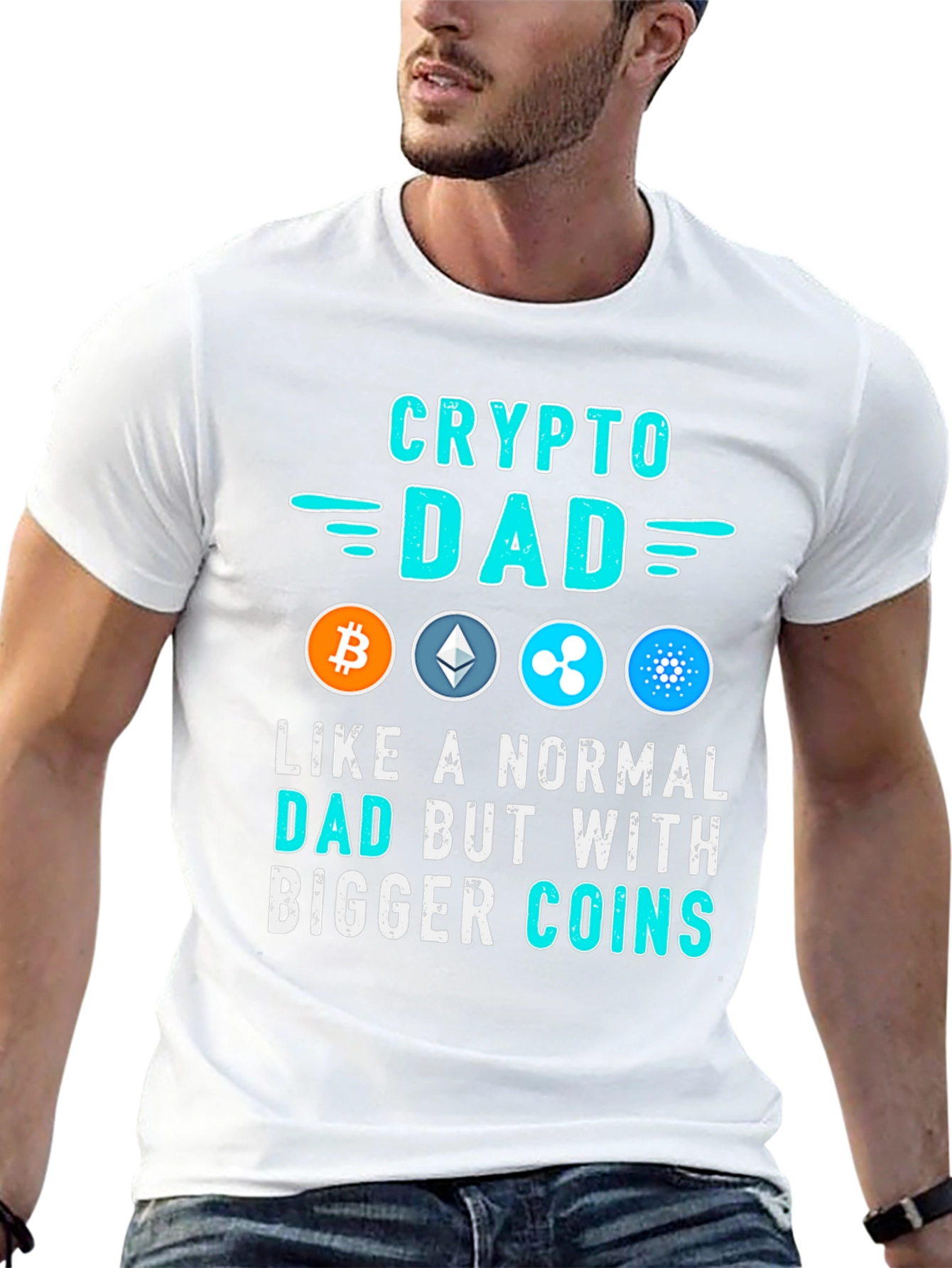 Crypto Dad T-Shirt - Bitcoin Ethereum Ripple Cardano