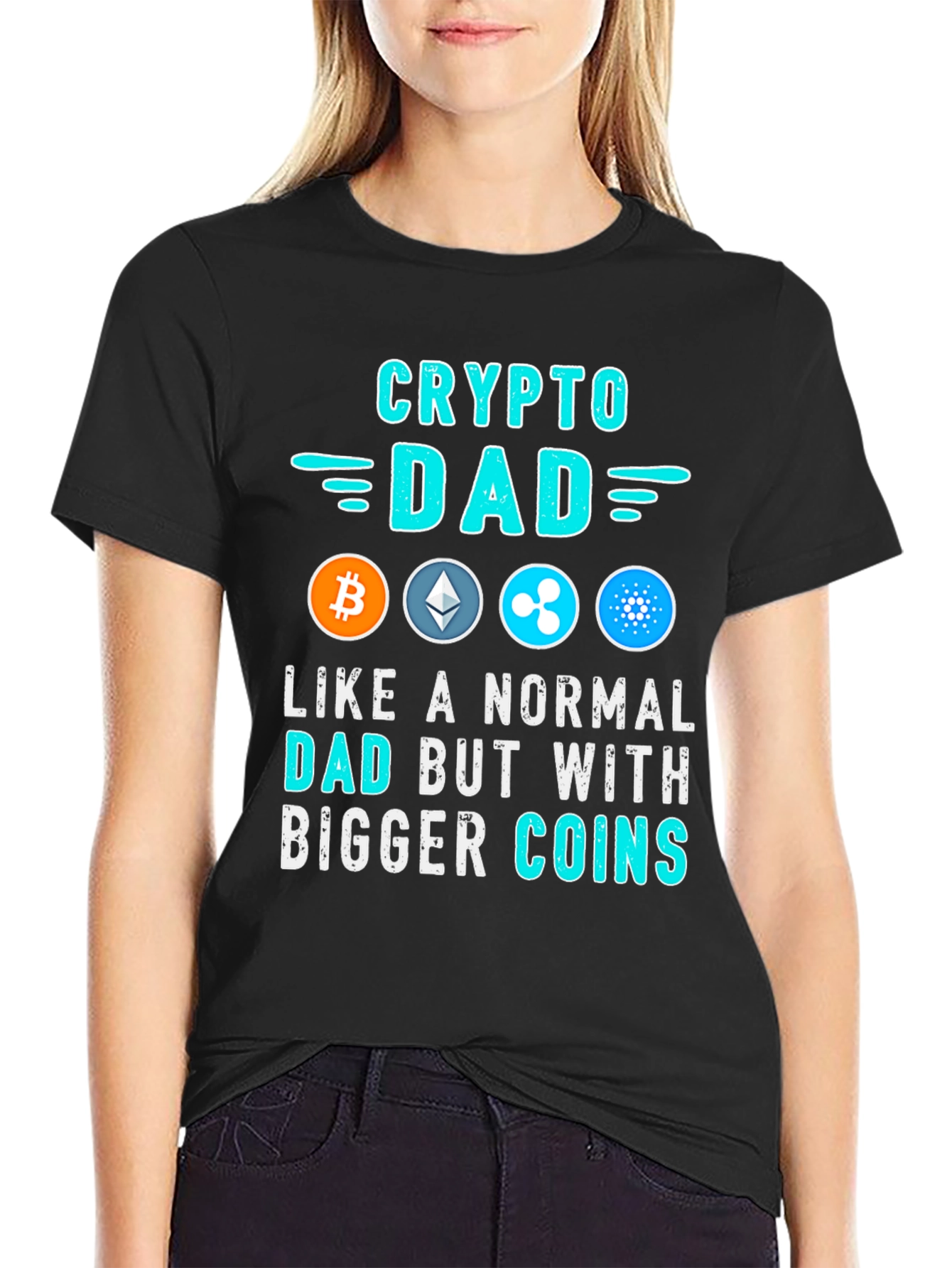 Crypto Dad T-Shirt - Bitcoin Ethereum Ripple Cardano