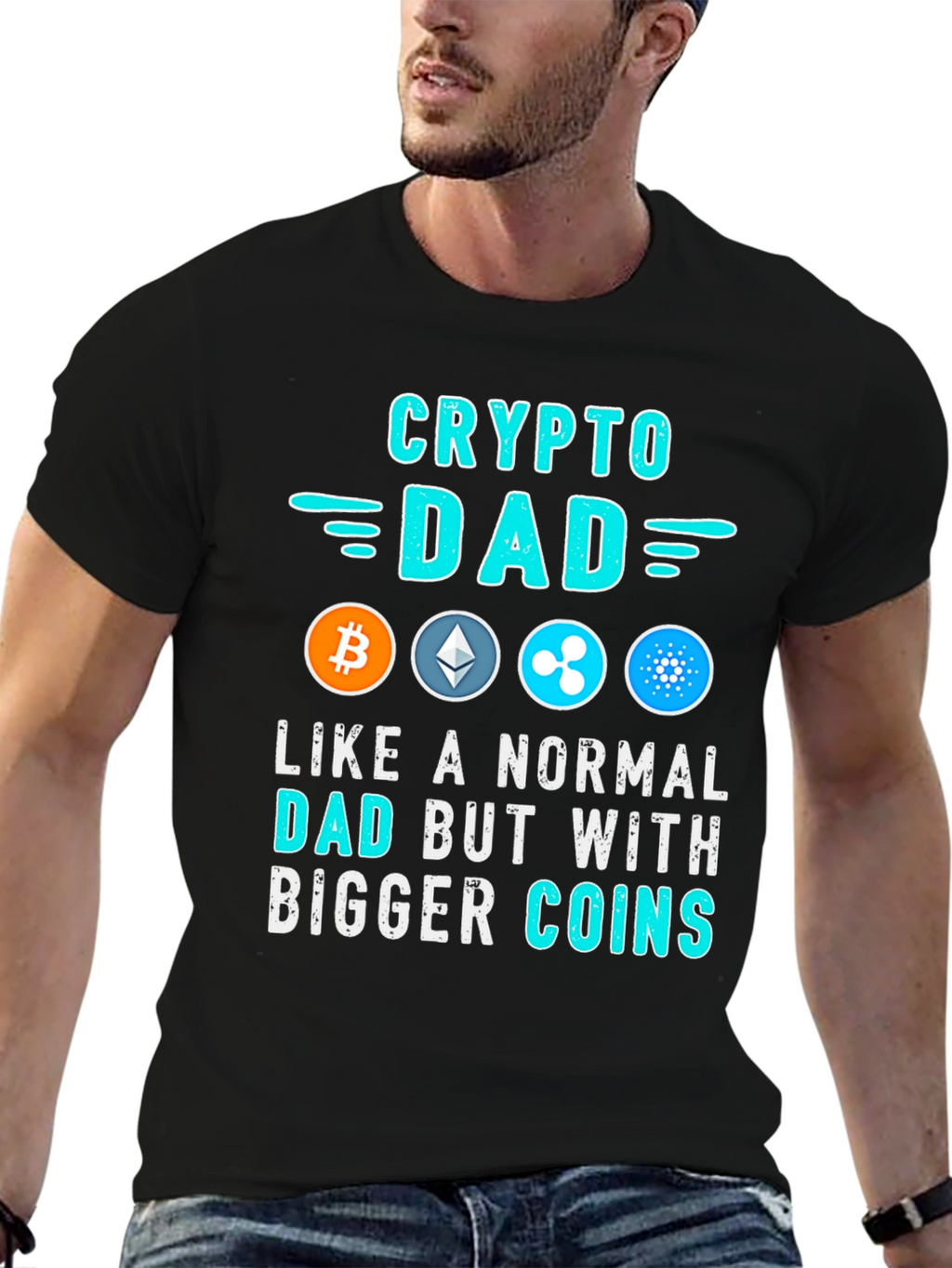 Crypto Dad T-Shirt - Bitcoin Ethereum Ripple Cardano
