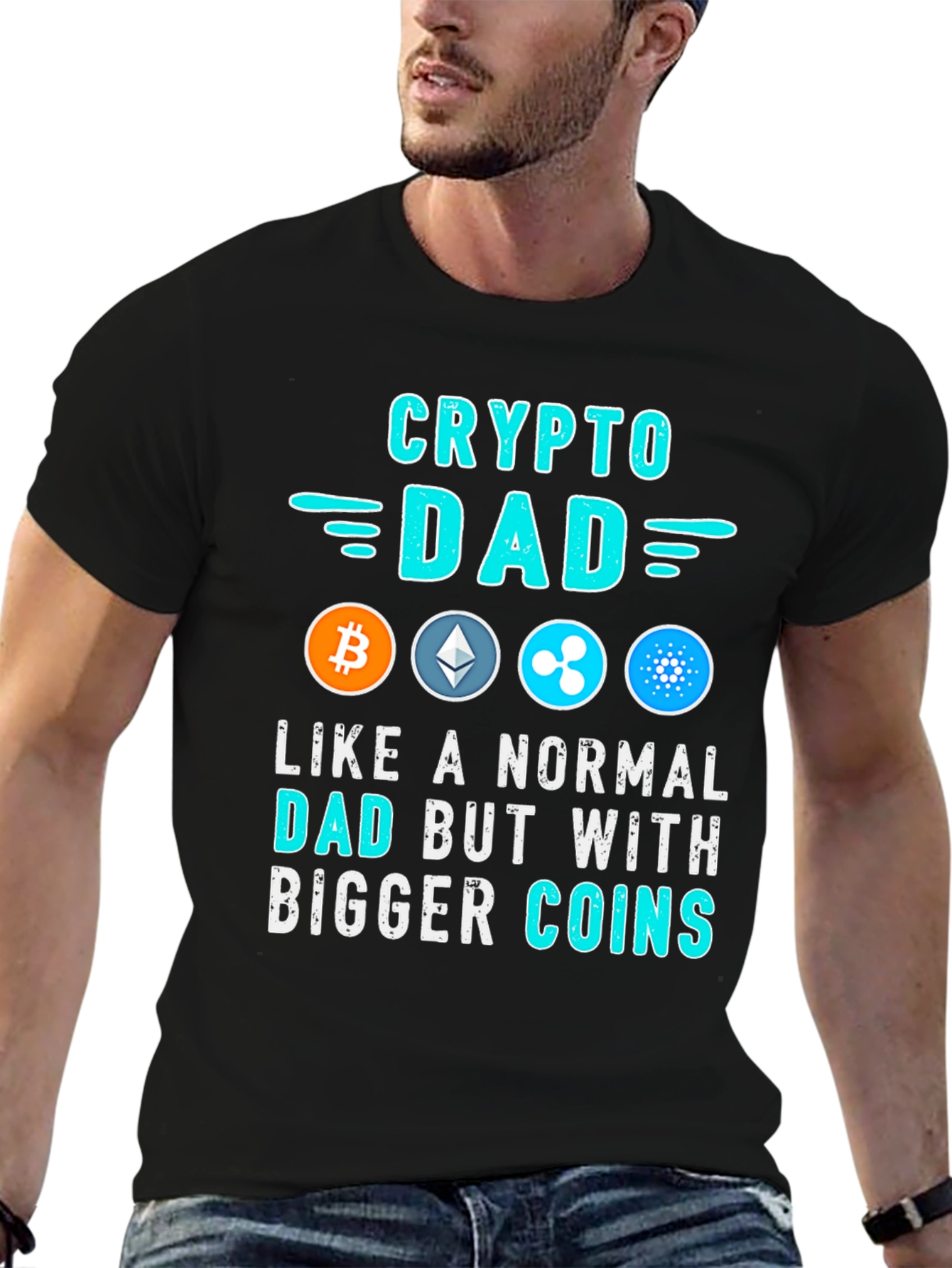 Crypto Dad T-Shirt - Bitcoin Ethereum Ripple Cardano