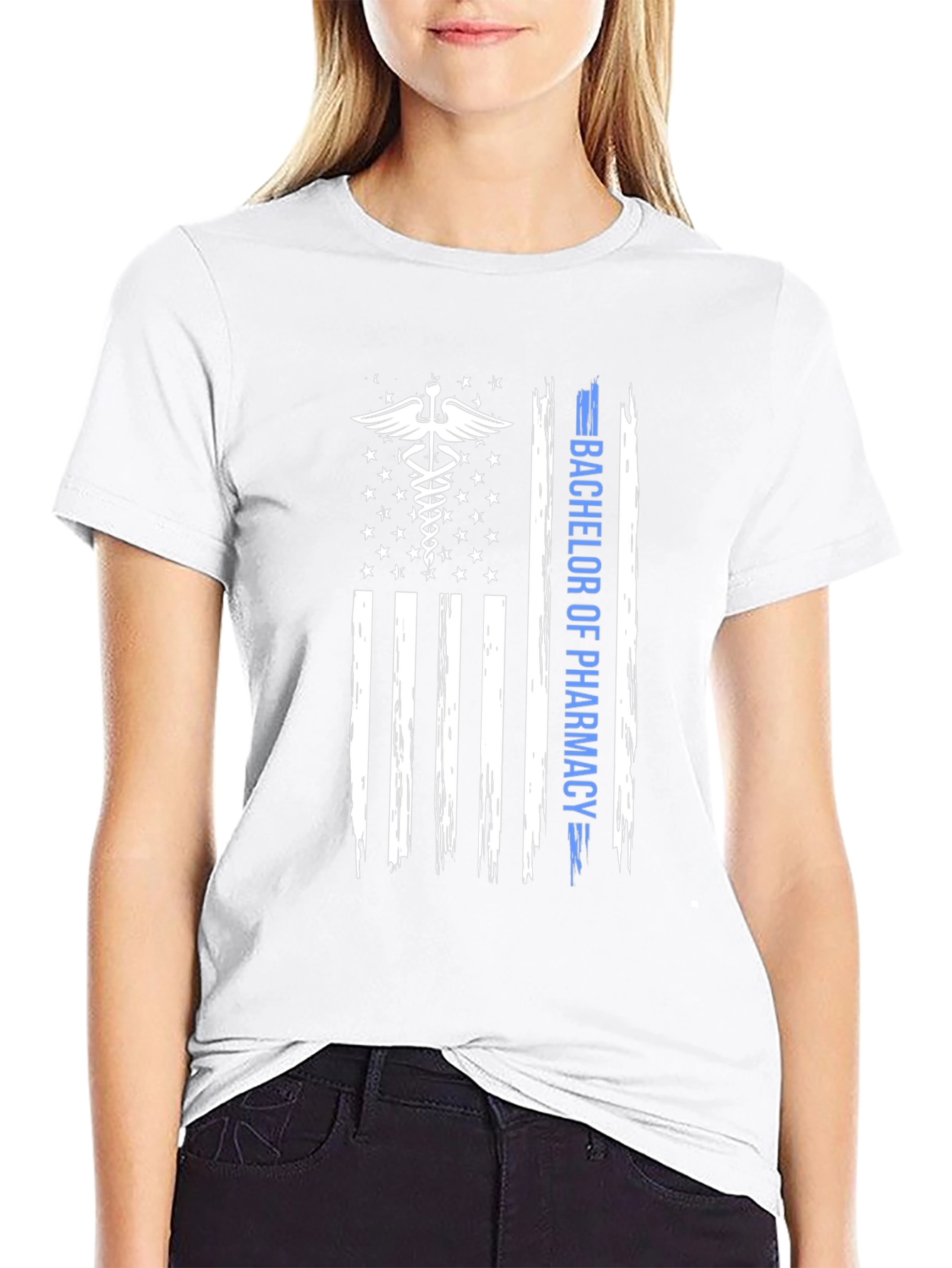 Bachelor of Pharmacy American Flag T-Shirt