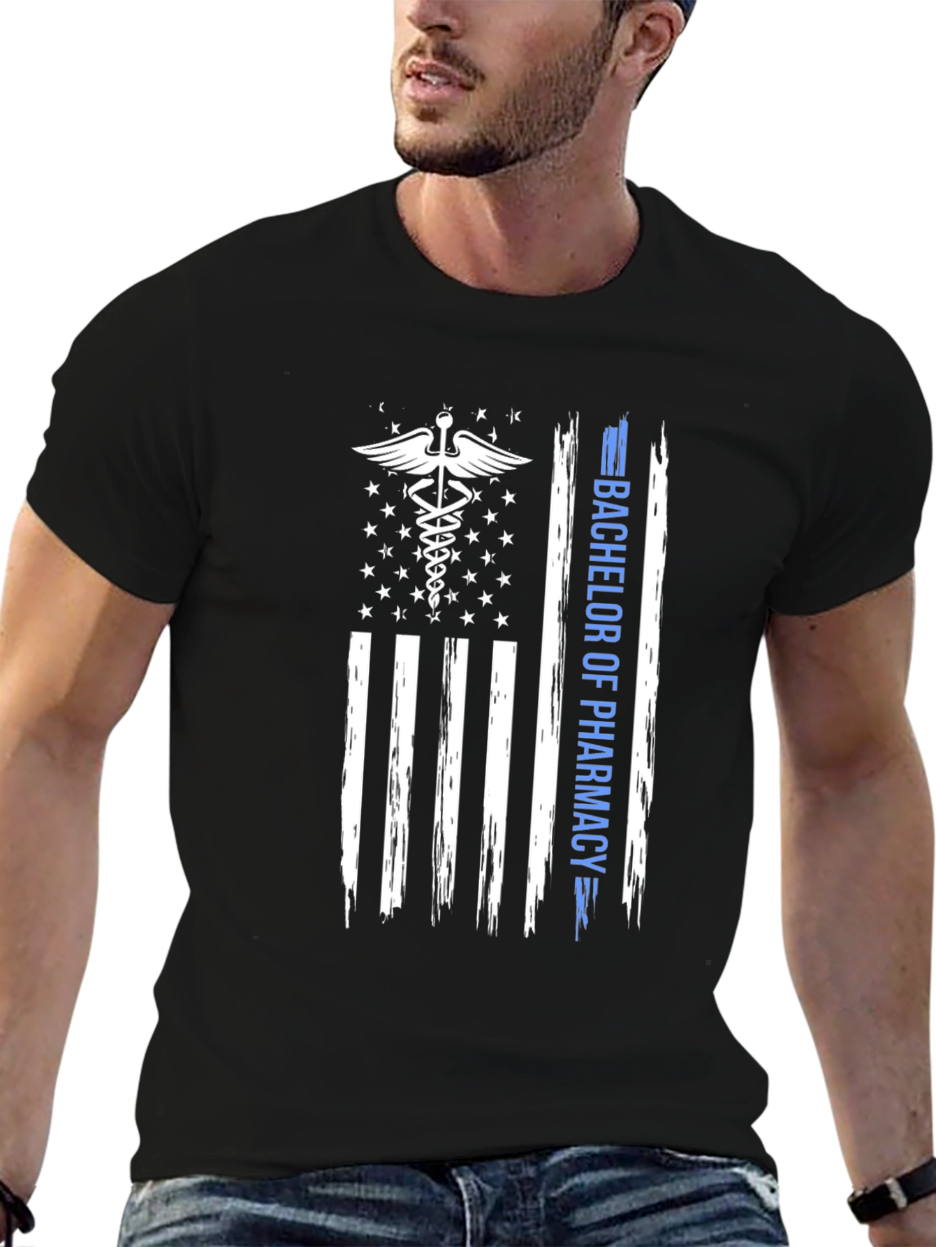 Bachelor of Pharmacy American Flag T-Shirt