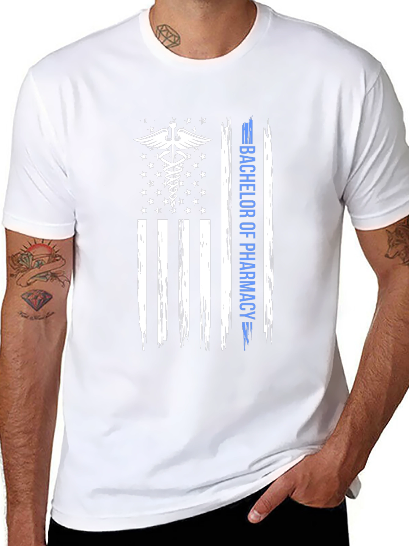 Bachelor of Pharmacy American Flag T-Shirt