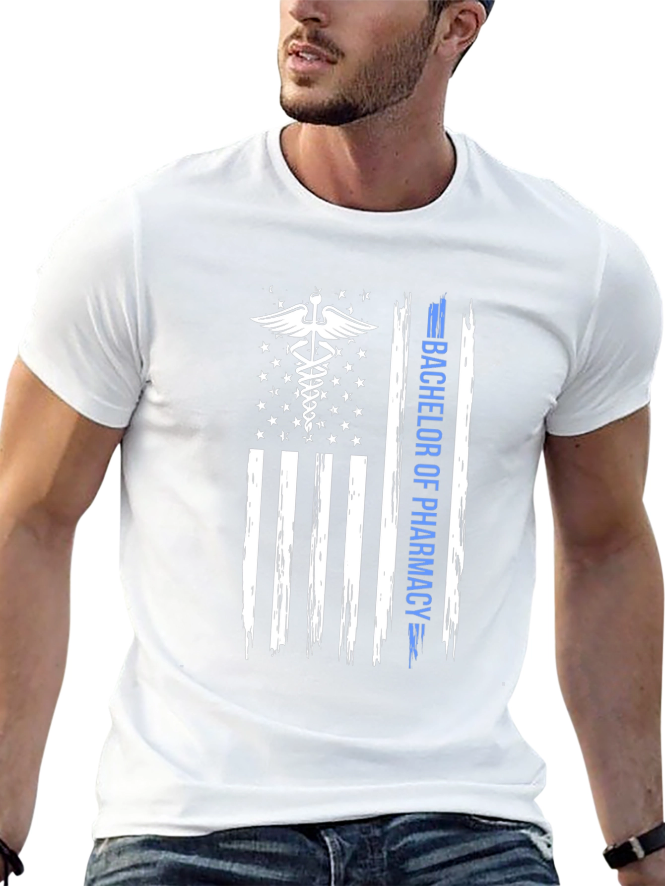 Bachelor of Pharmacy American Flag T-Shirt