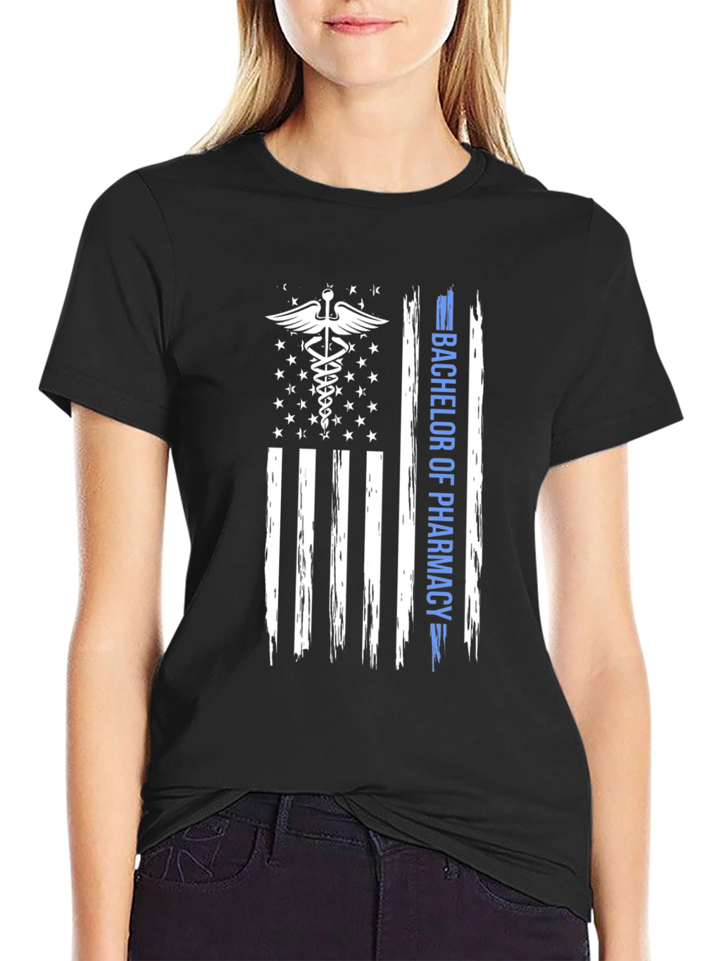Bachelor of Pharmacy American Flag T-Shirt