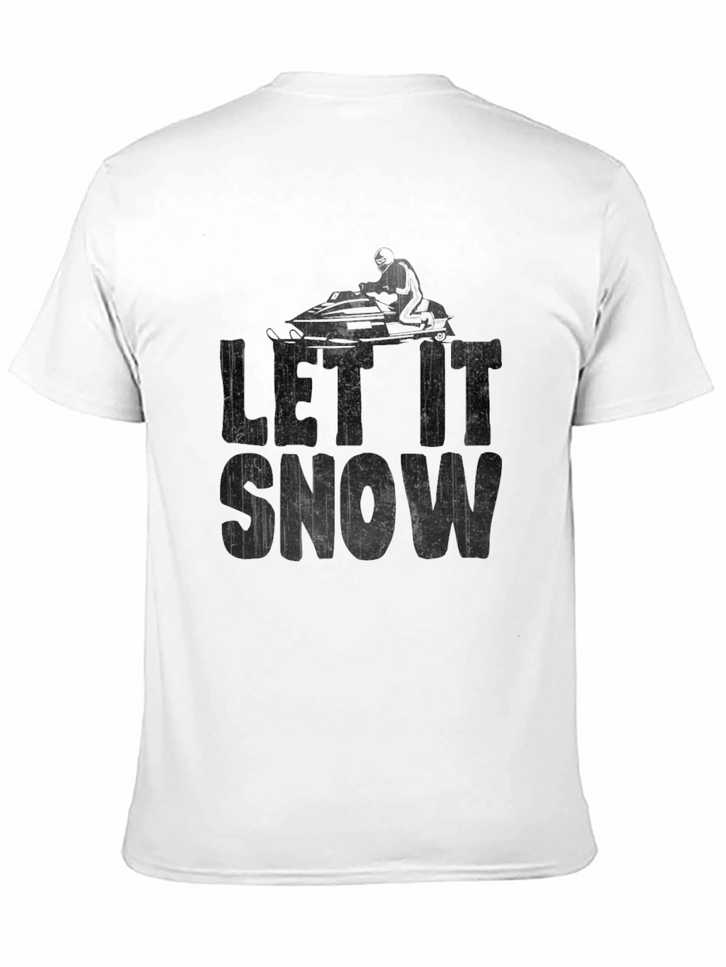 Let It Snow Snowmobile T-Shirt Black