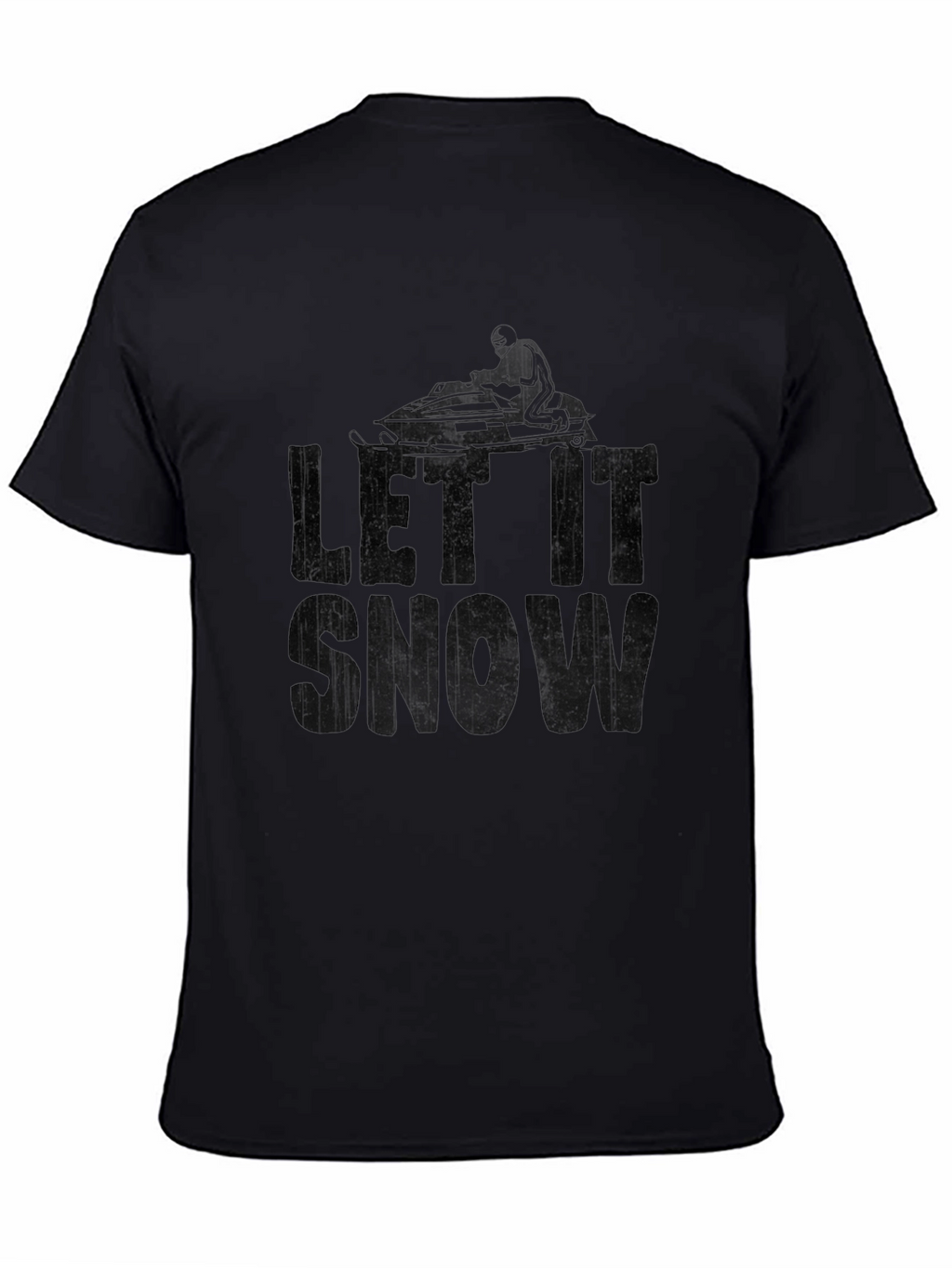 Let It Snow Snowmobile T-Shirt Black