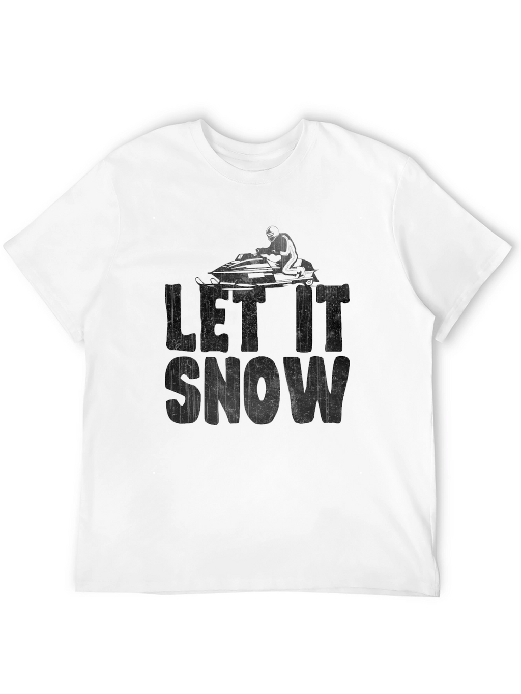 Let It Snow Snowmobile T-Shirt Black