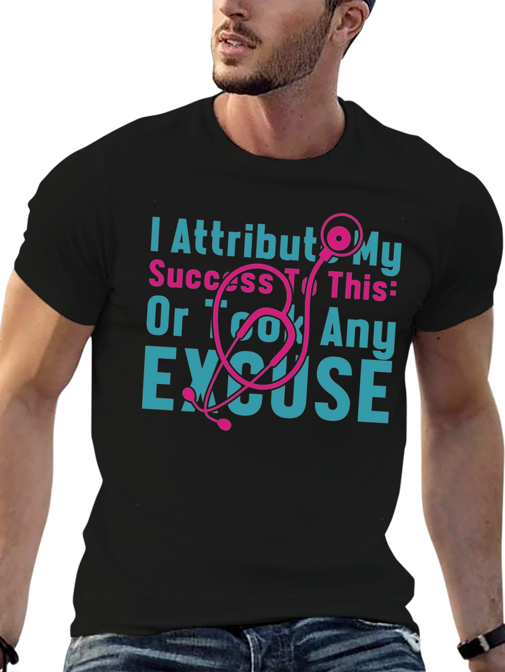 Funny Nurse T-Shirt: Stethoscope & Success Excuse