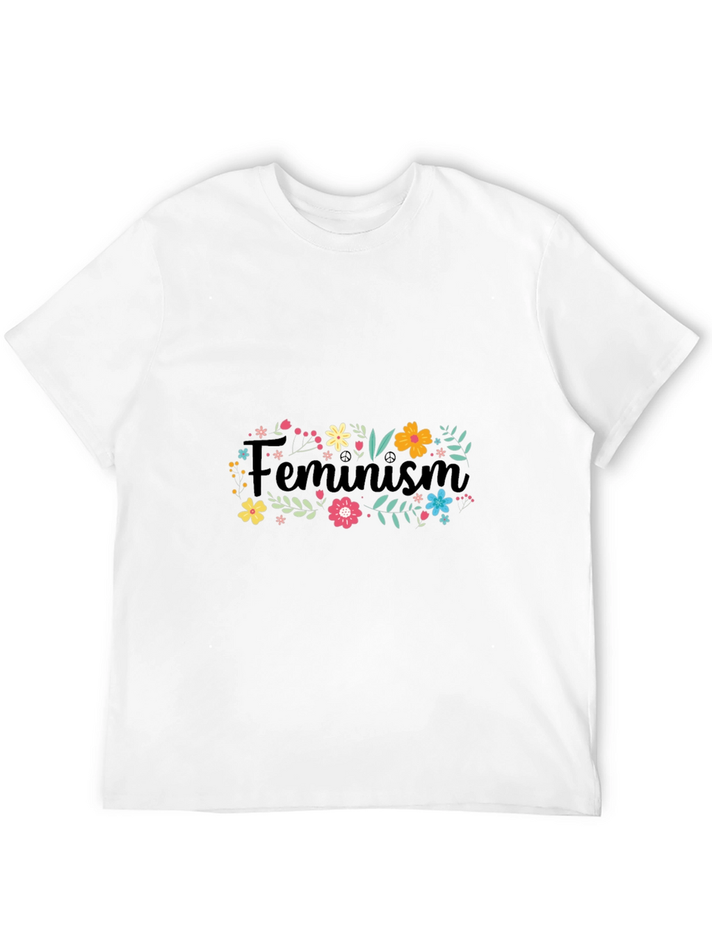 Feminism Floral Graphic Black T-Shirt