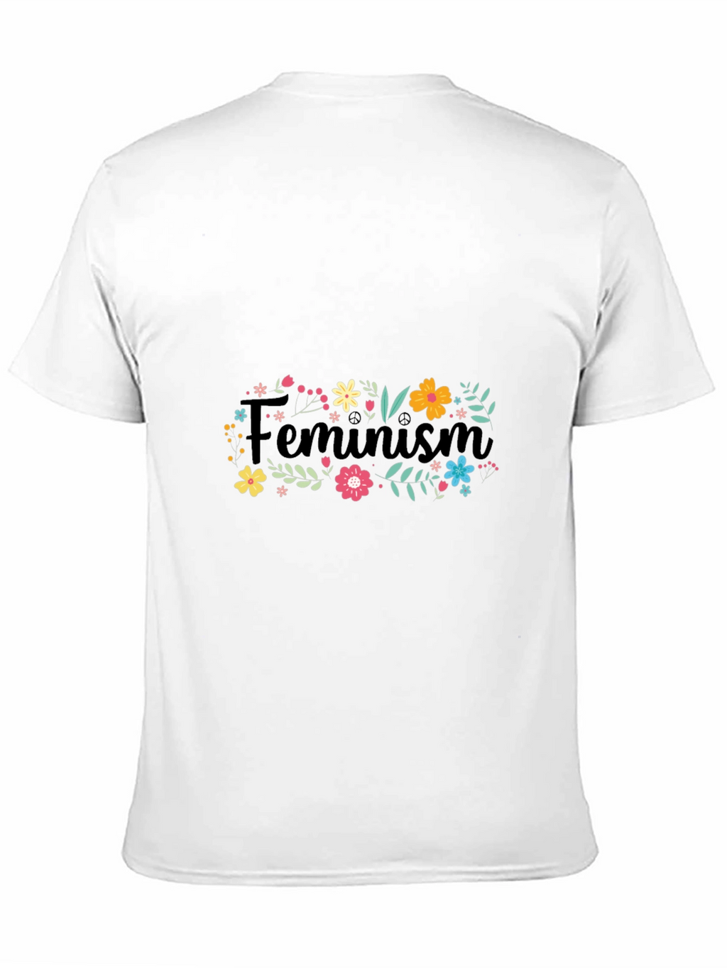 Feminism Floral Graphic Black T-Shirt