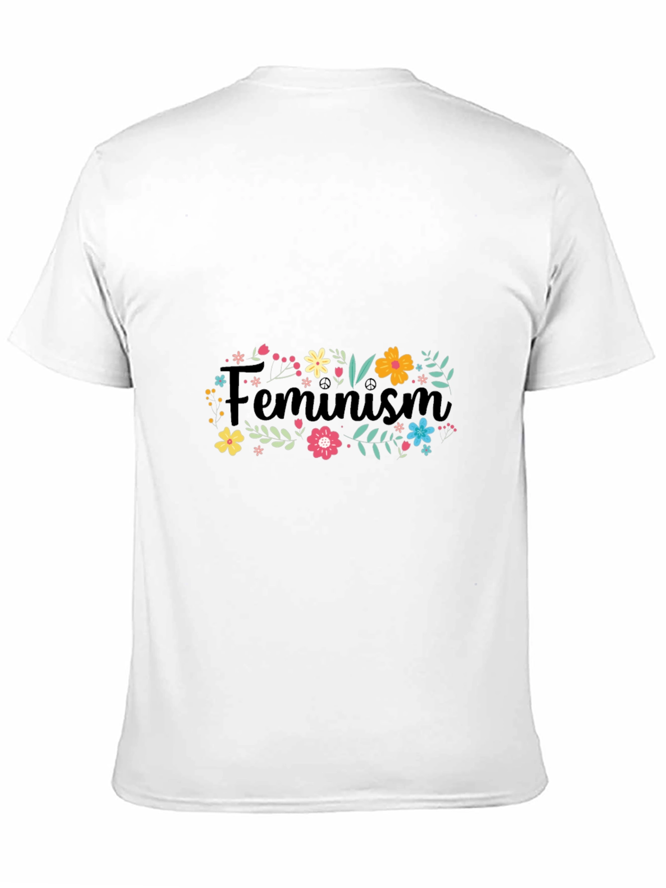 Feminism Floral Graphic Black T-Shirt