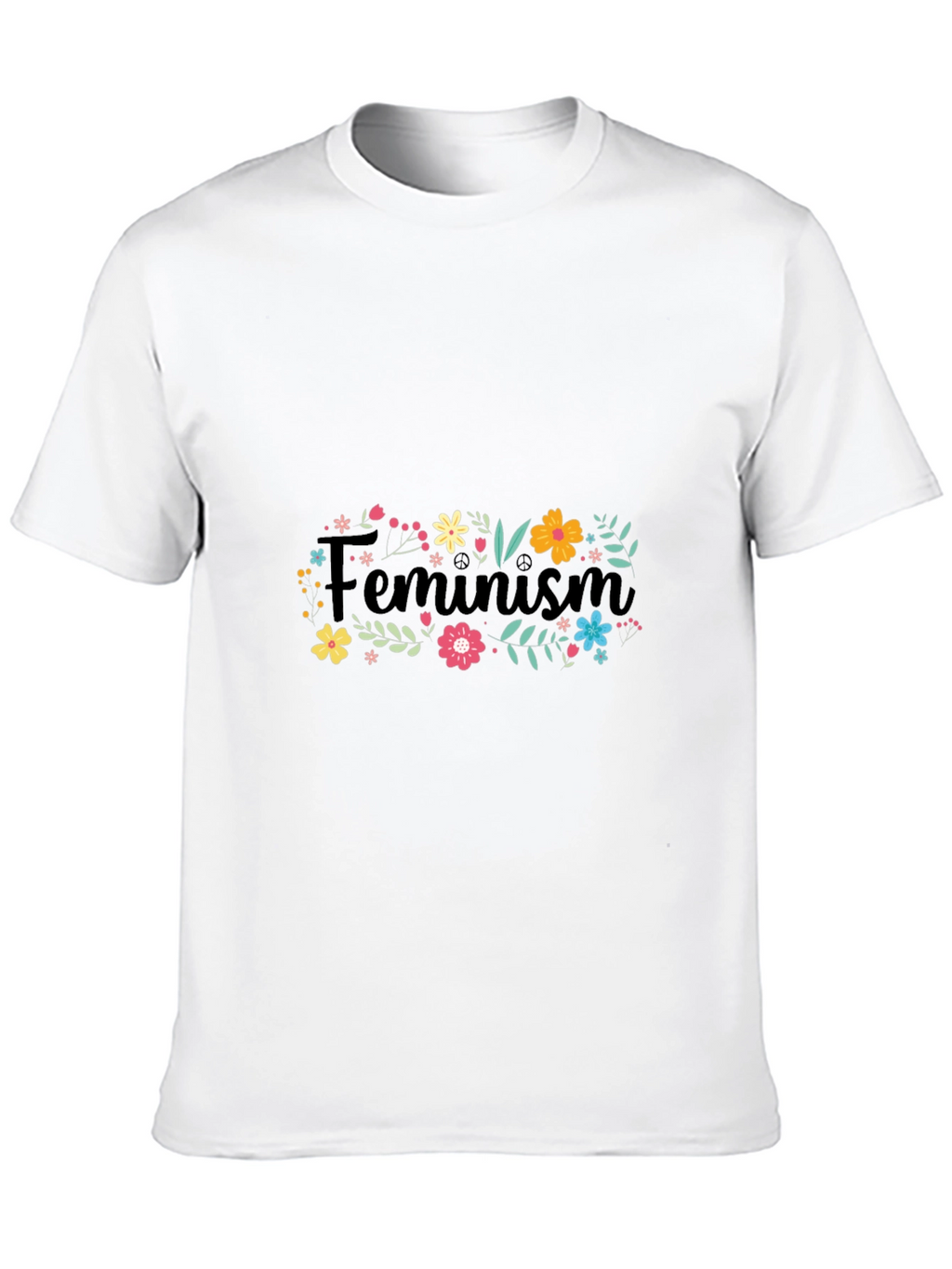 Feminism Floral Graphic Black T-Shirt
