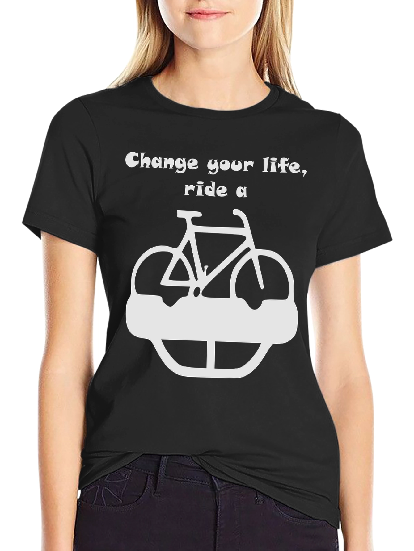 Change Your Life Ride A Bike - Black T-Shirt