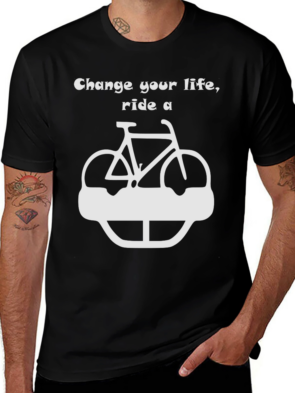 Change Your Life Ride A Bike - Black T-Shirt