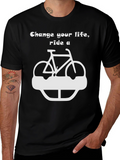 Change Your Life Ride A Bike - Black T-Shirt