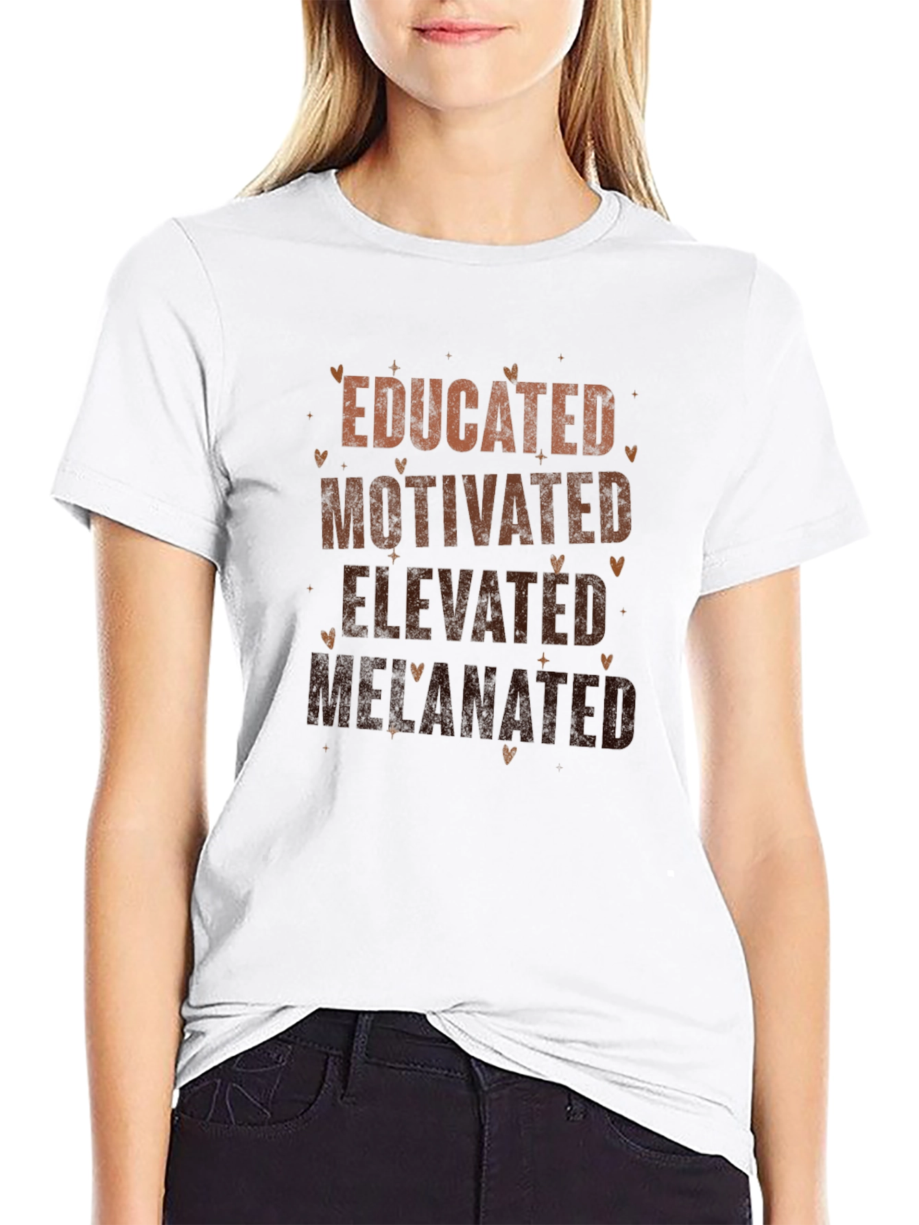 Educated Motivated Elevated Melanated Black T-Shirt