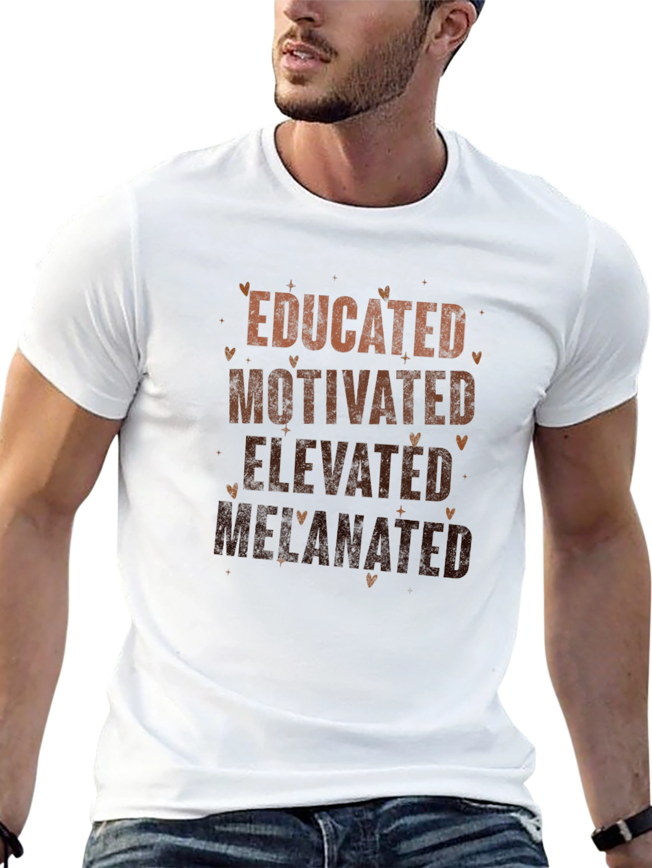 Educated Motivated Elevated Melanated Black T-Shirt