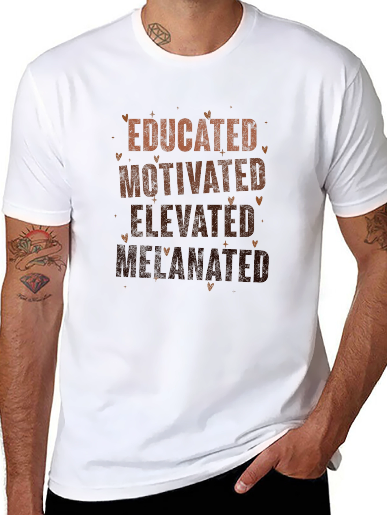 Educated Motivated Elevated Melanated Black T-Shirt