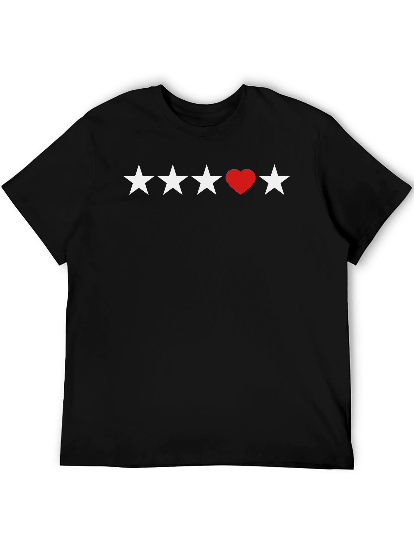 Stars and Heart Black T-Shirt