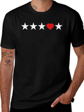 Stars and Heart Black T-Shirt