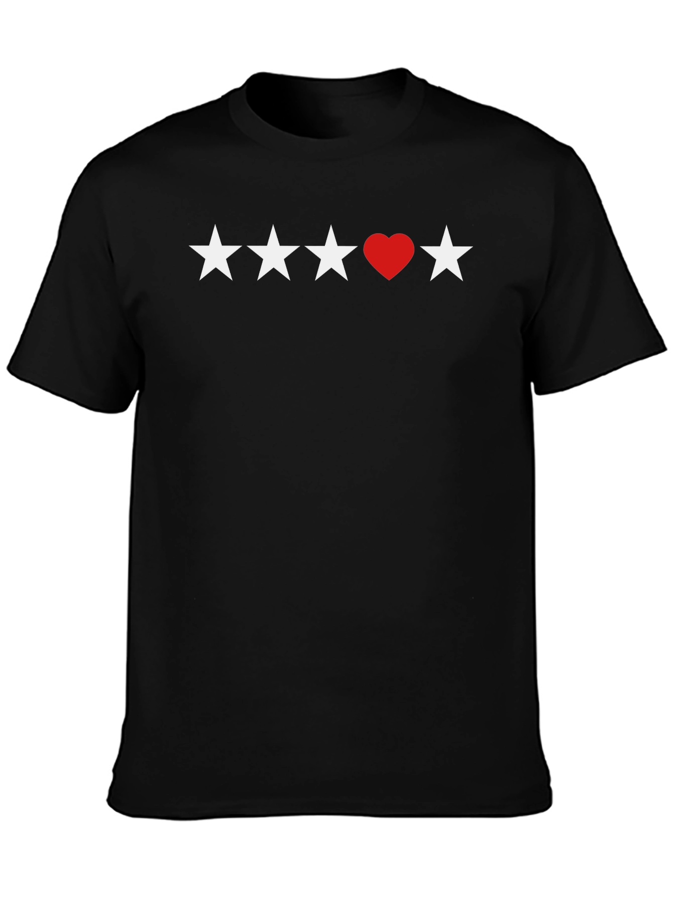 Stars and Heart Black T-Shirt