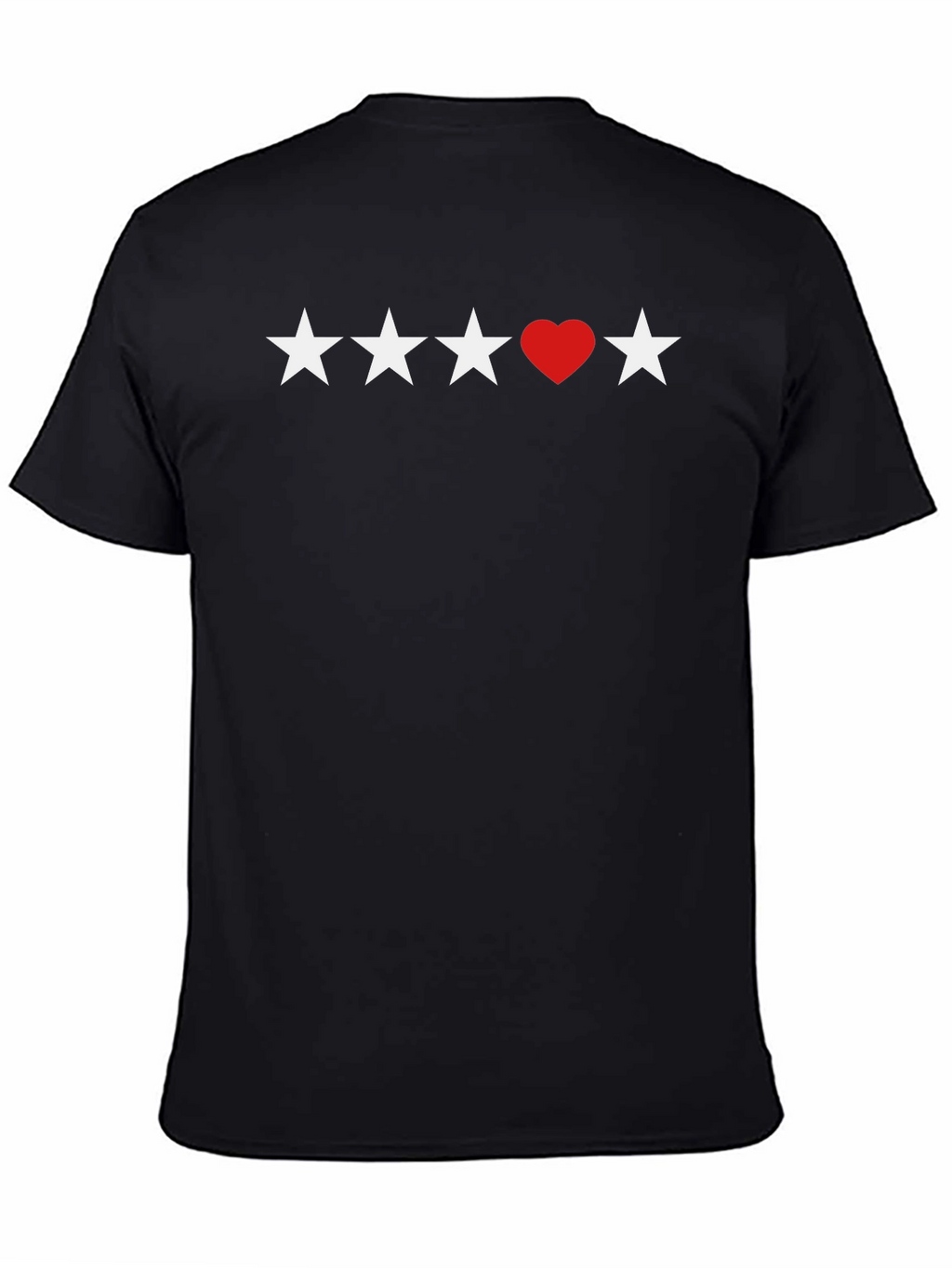 Stars and Heart Black T-Shirt