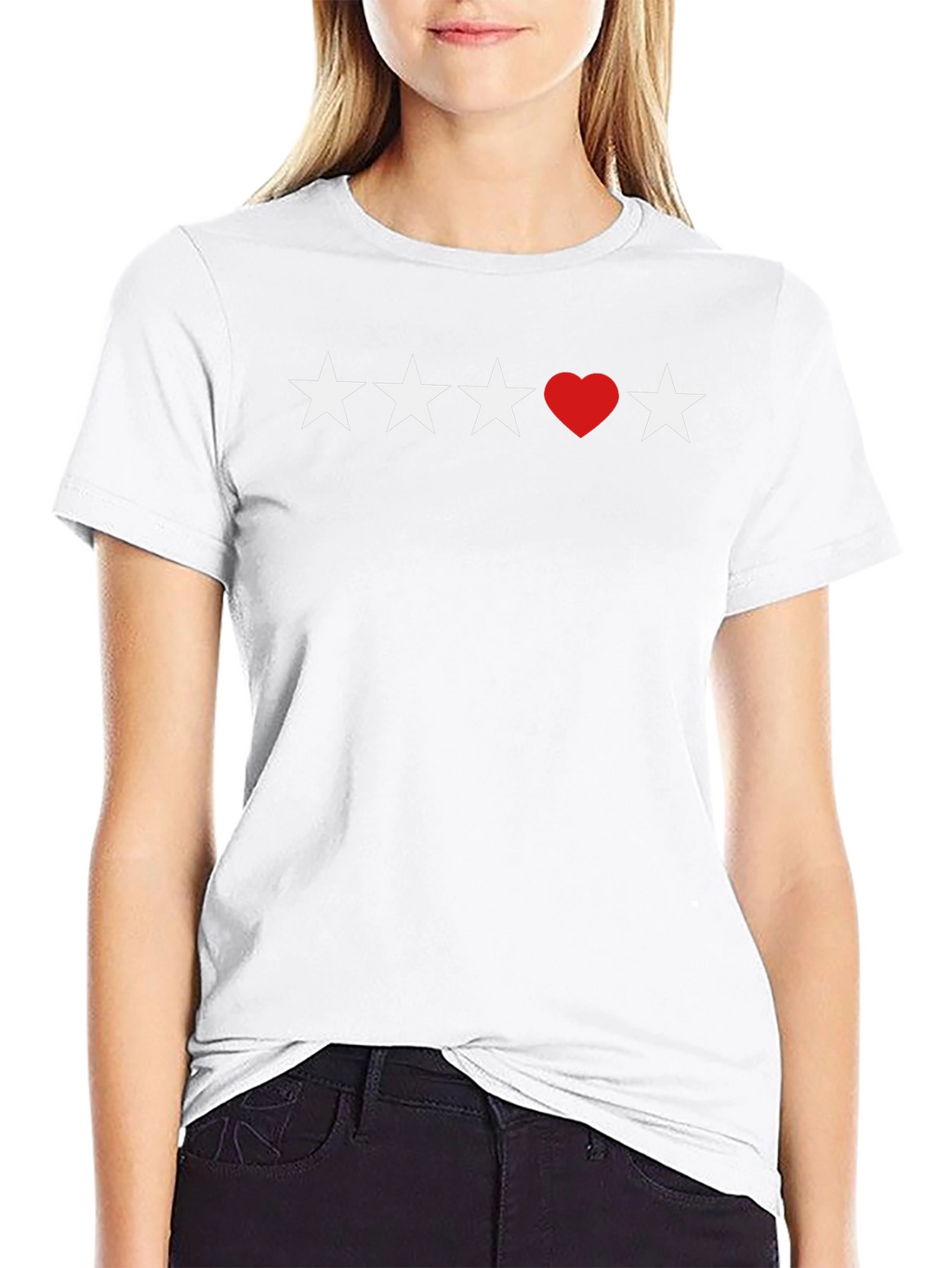 Stars and Heart Black T-Shirt