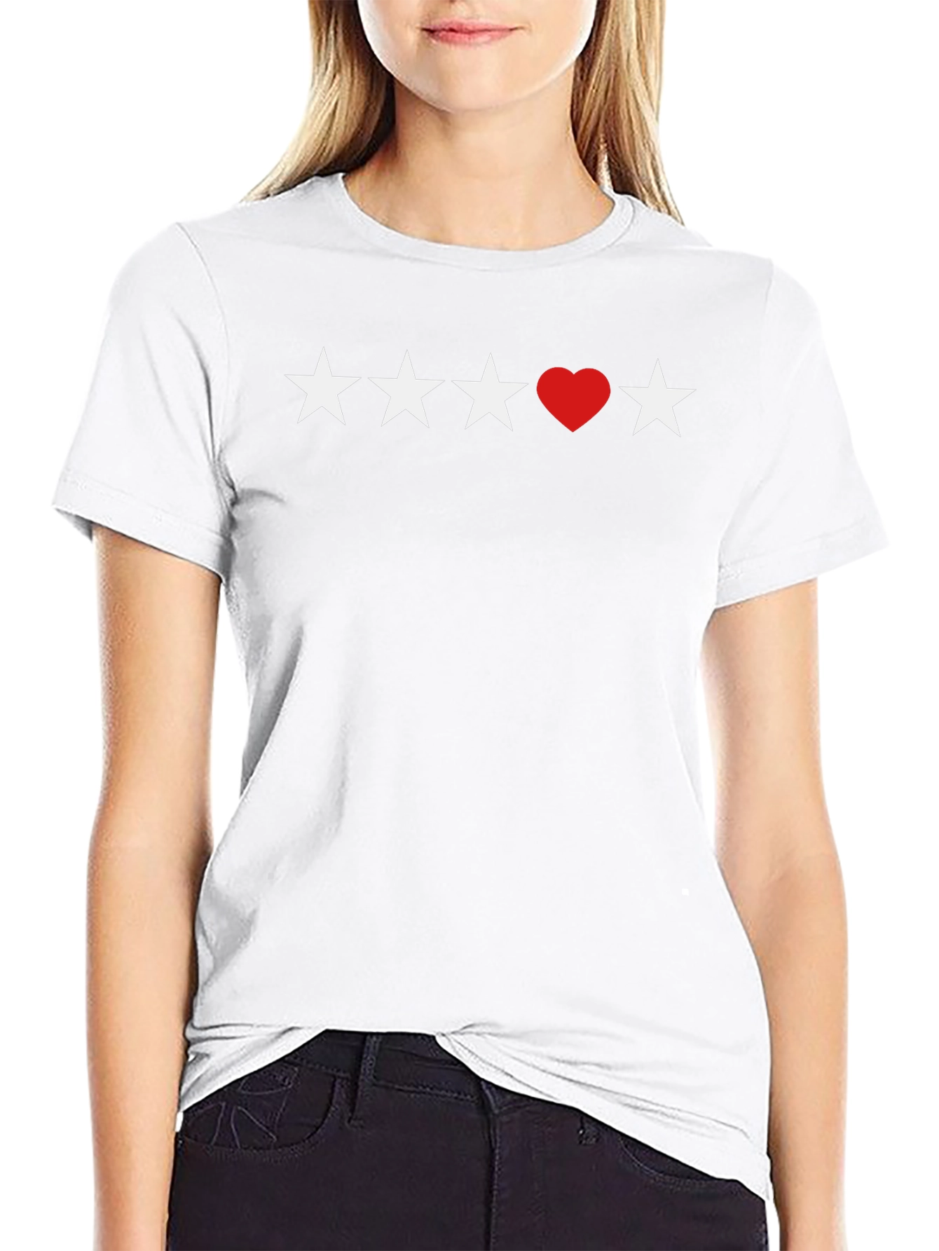 Stars and Heart Black T-Shirt