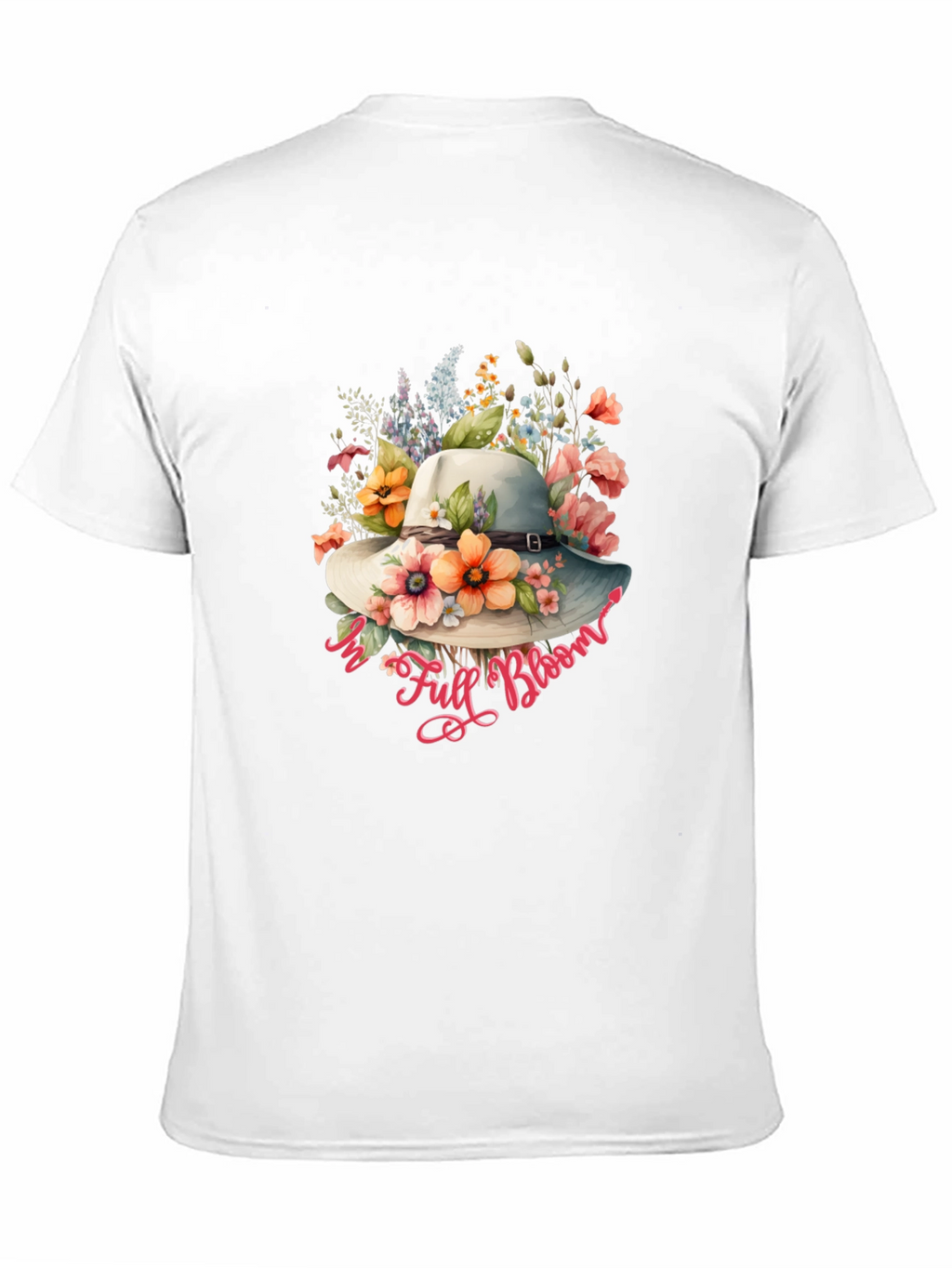 Floral Hat Graphic Black T-Shirt
