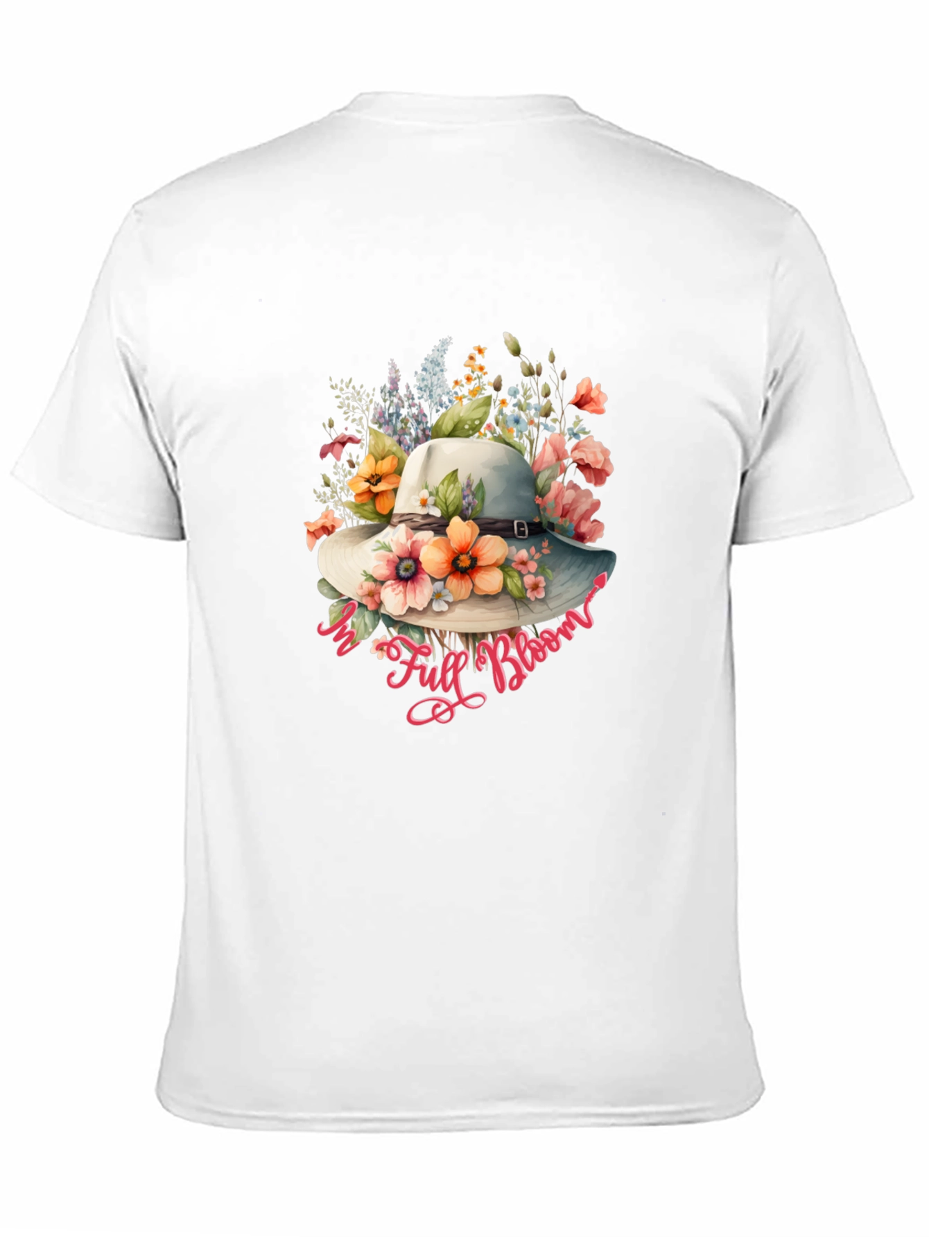 Floral Hat Graphic Black T-Shirt
