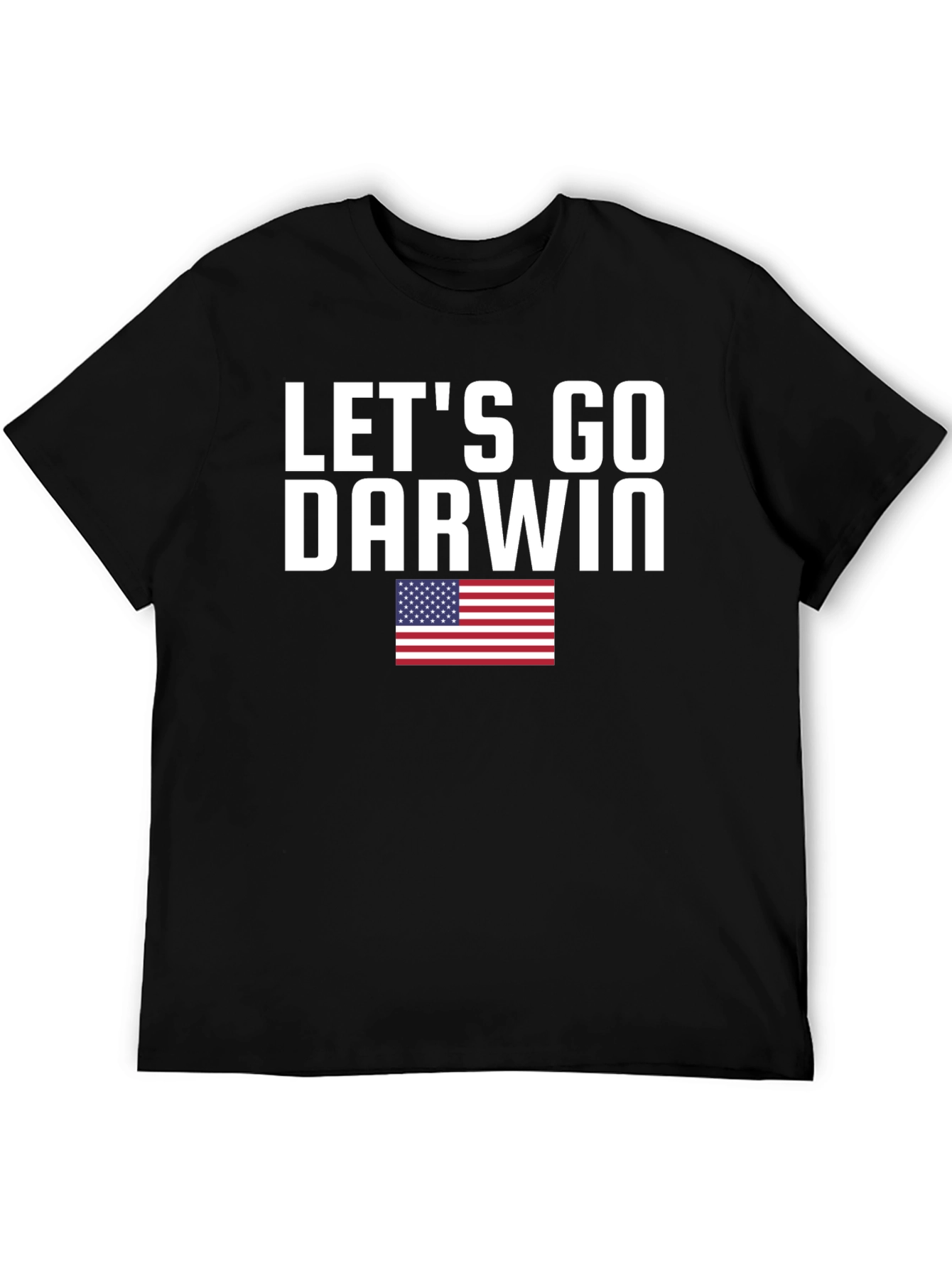 Lets Go Darwin T-Shirt American Flag Black