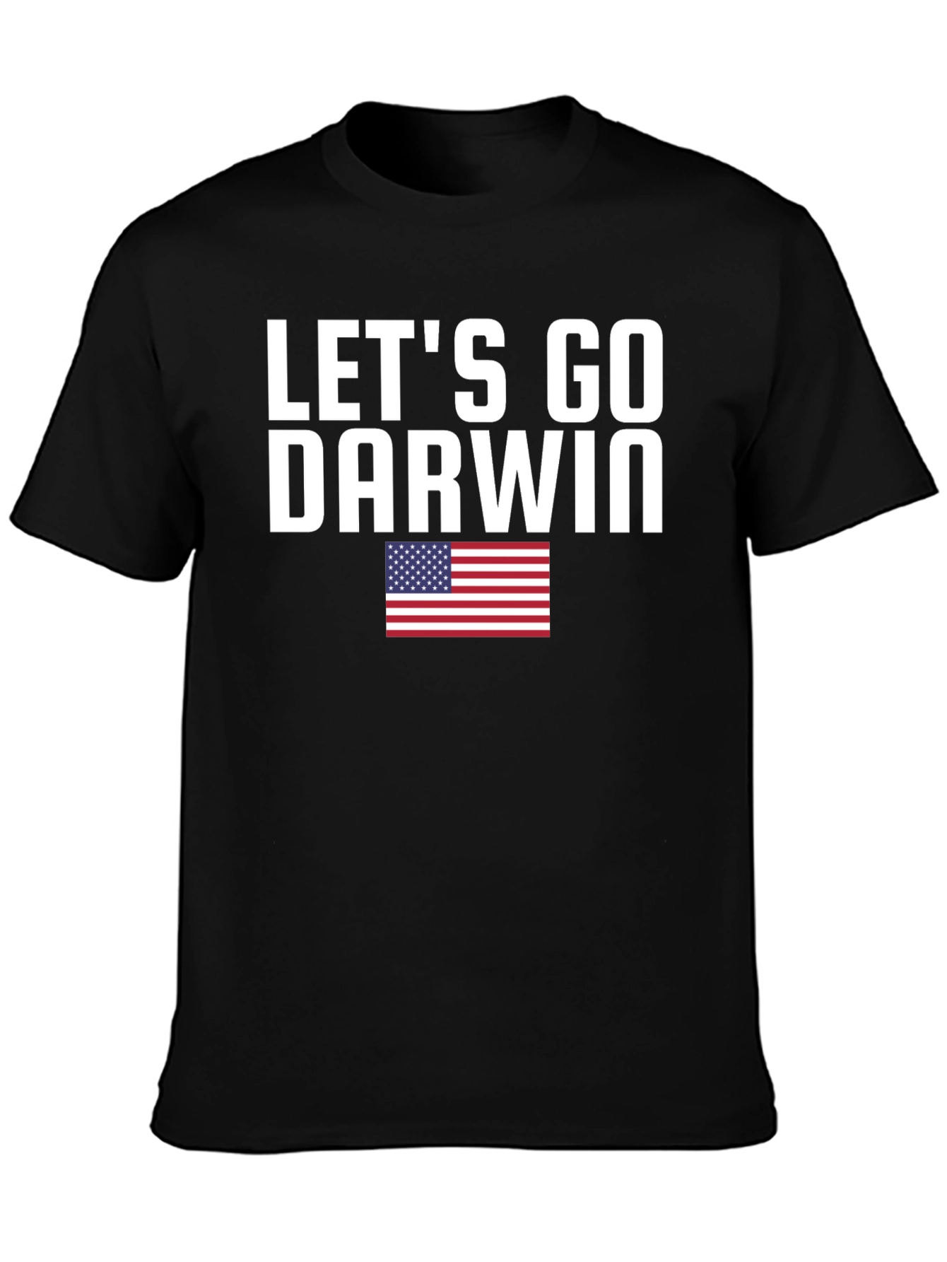 Lets Go Darwin T-Shirt American Flag Black