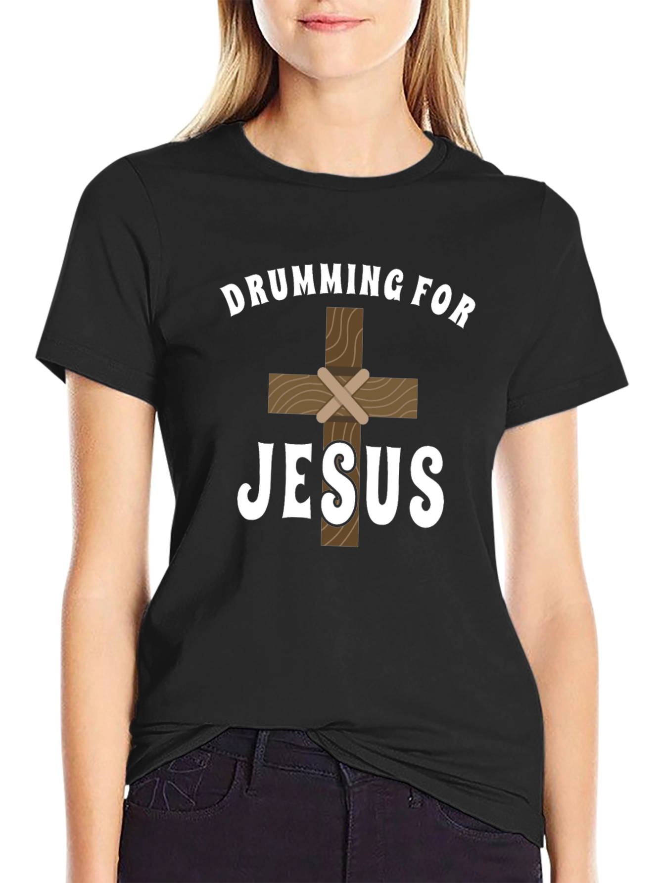Drumming For Jesus Graphic Tee - Christian Faith T-Shirt