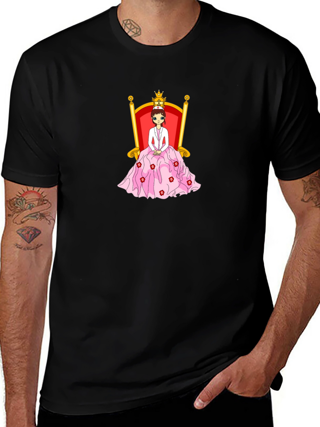 Queen Nurse Black T-Shirt
