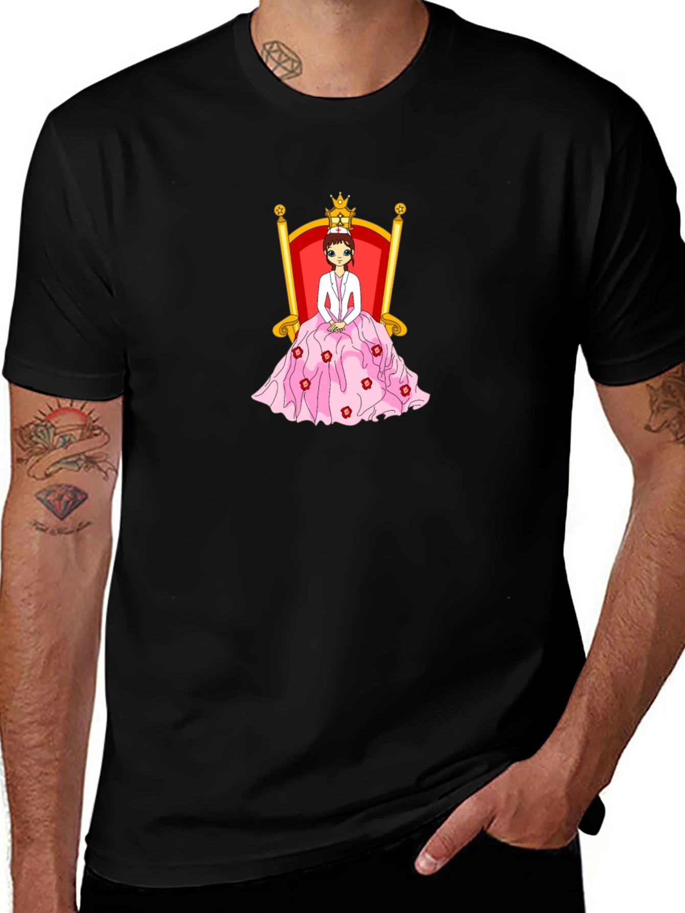 Queen Nurse Black T-Shirt